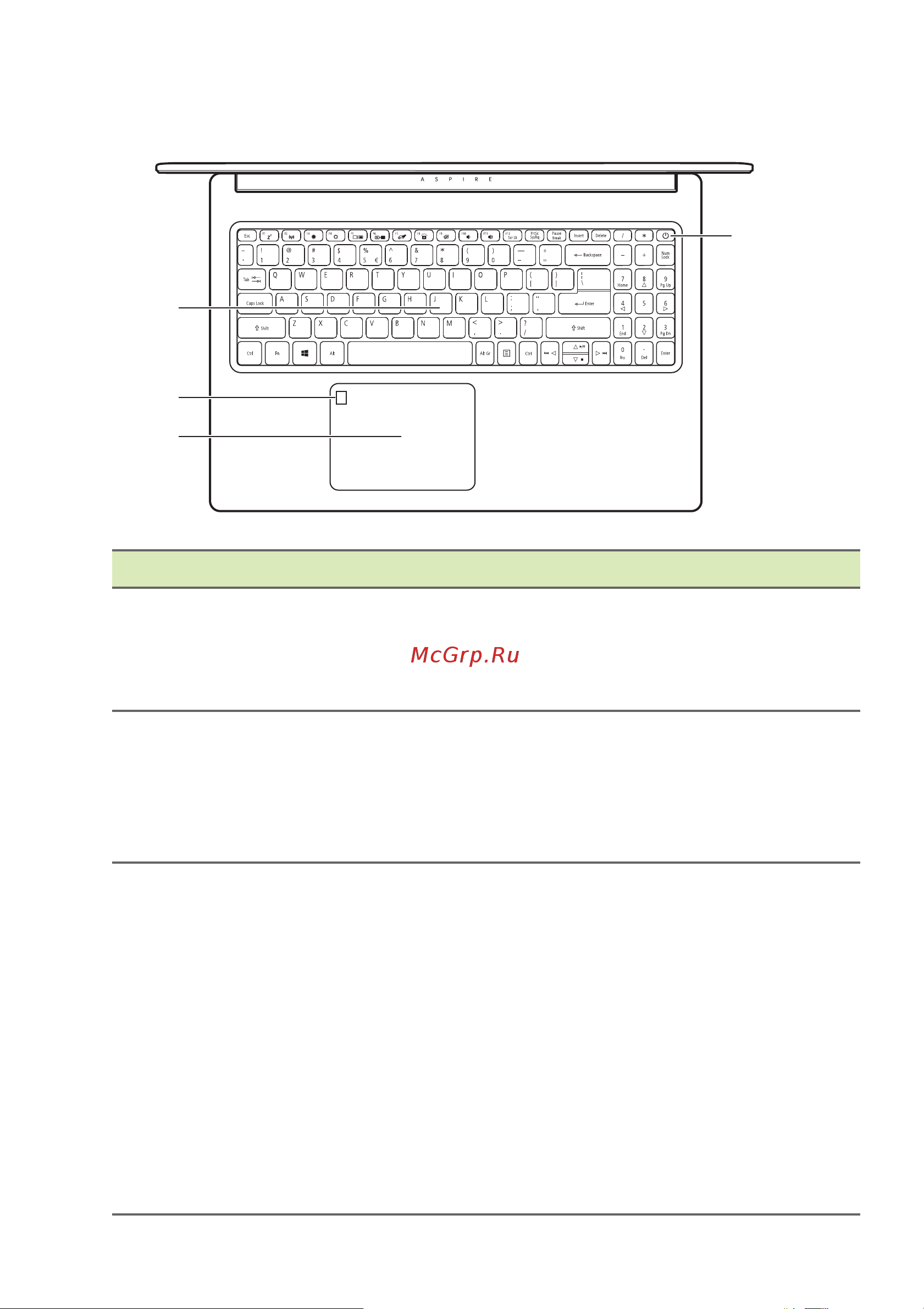 Acer Aspire 5 A515-45-R0KR (NX.A85ER.00P) [11/90] Вид клавиатуры