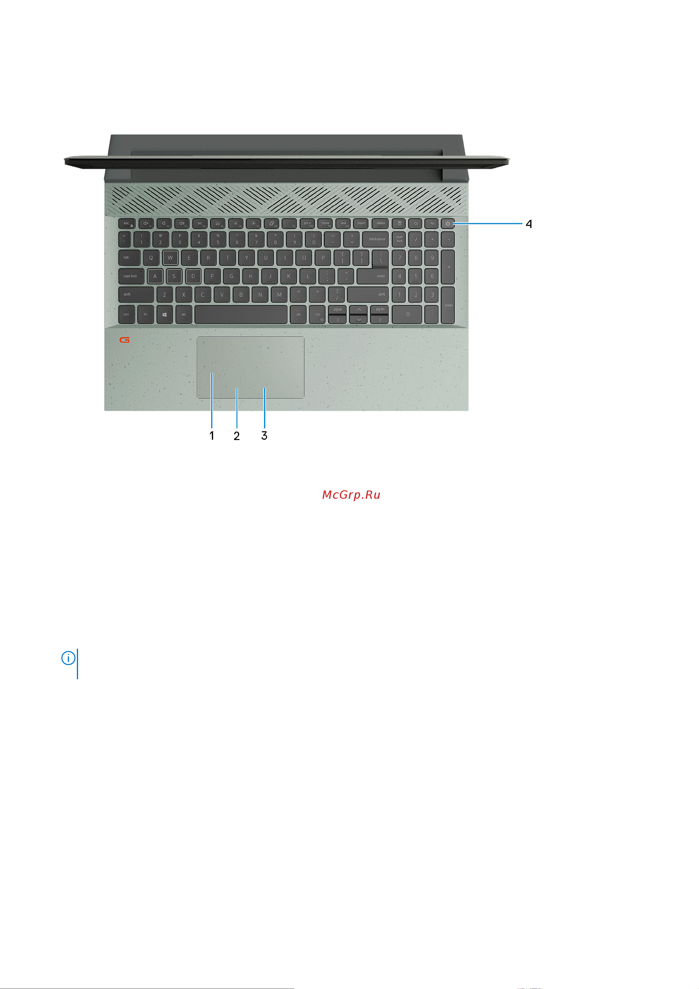 Dell G15 5511 Reg.Model P105F [9/25] Верх