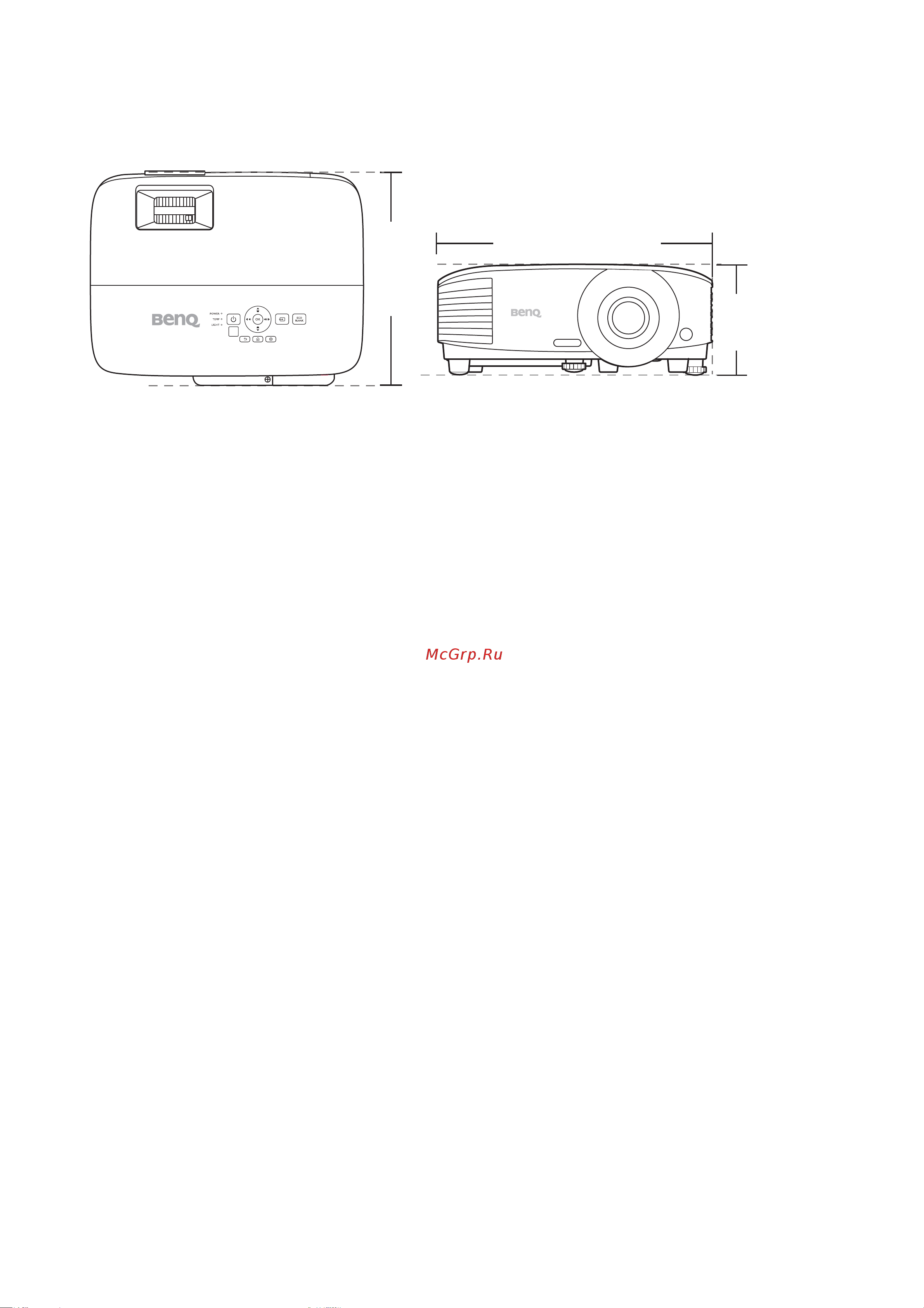 Benq EH600 [107/148] Габаритные размеры