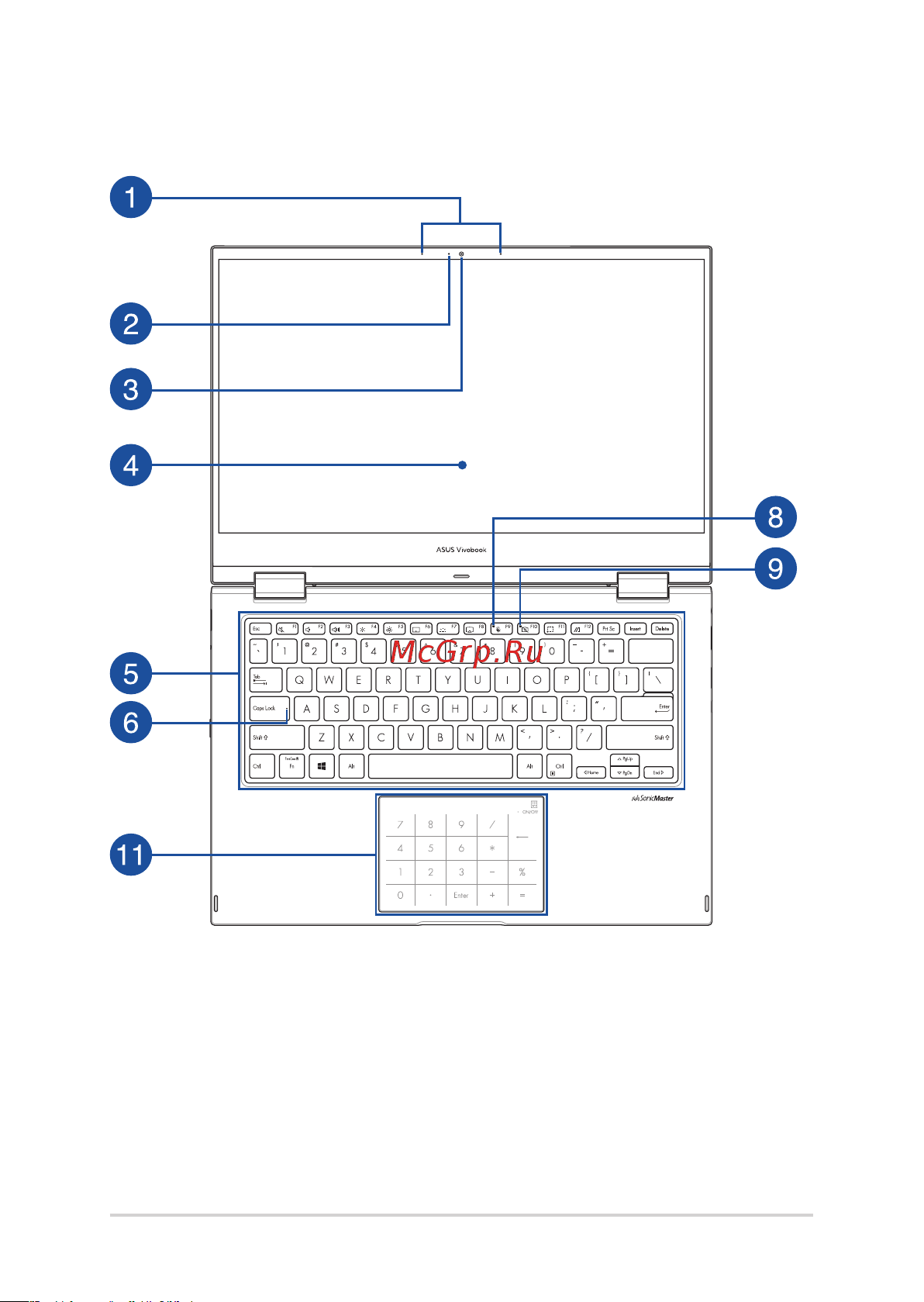 Asus Vivobook Go 14 Flip TP1401KA-BZ093W [17/104] Модель с numberpad блок цифровой клавиатуры