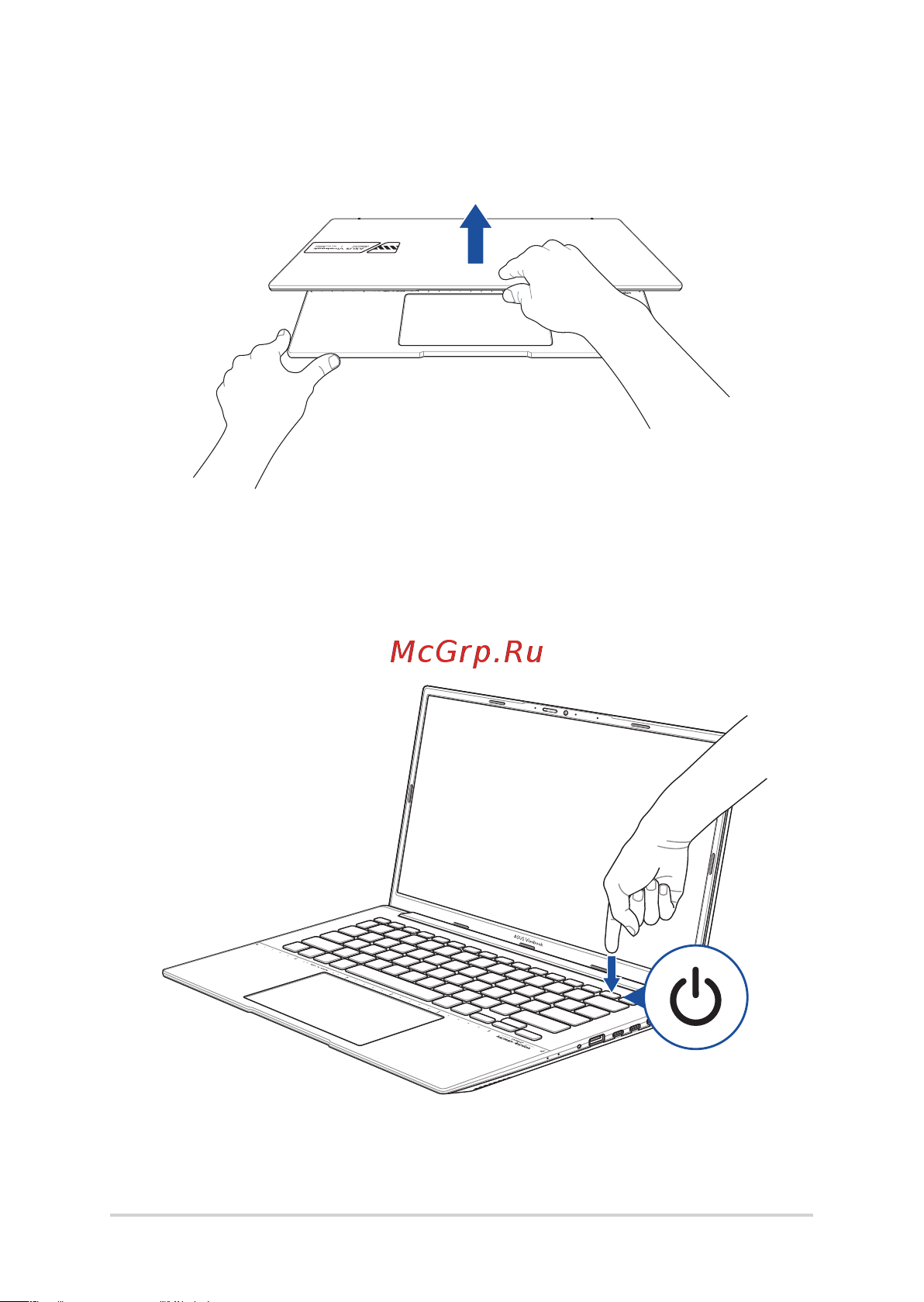 Asus Vivobook S 14 OLED K3402ZA-KM023W [34/102] Откройте крышку