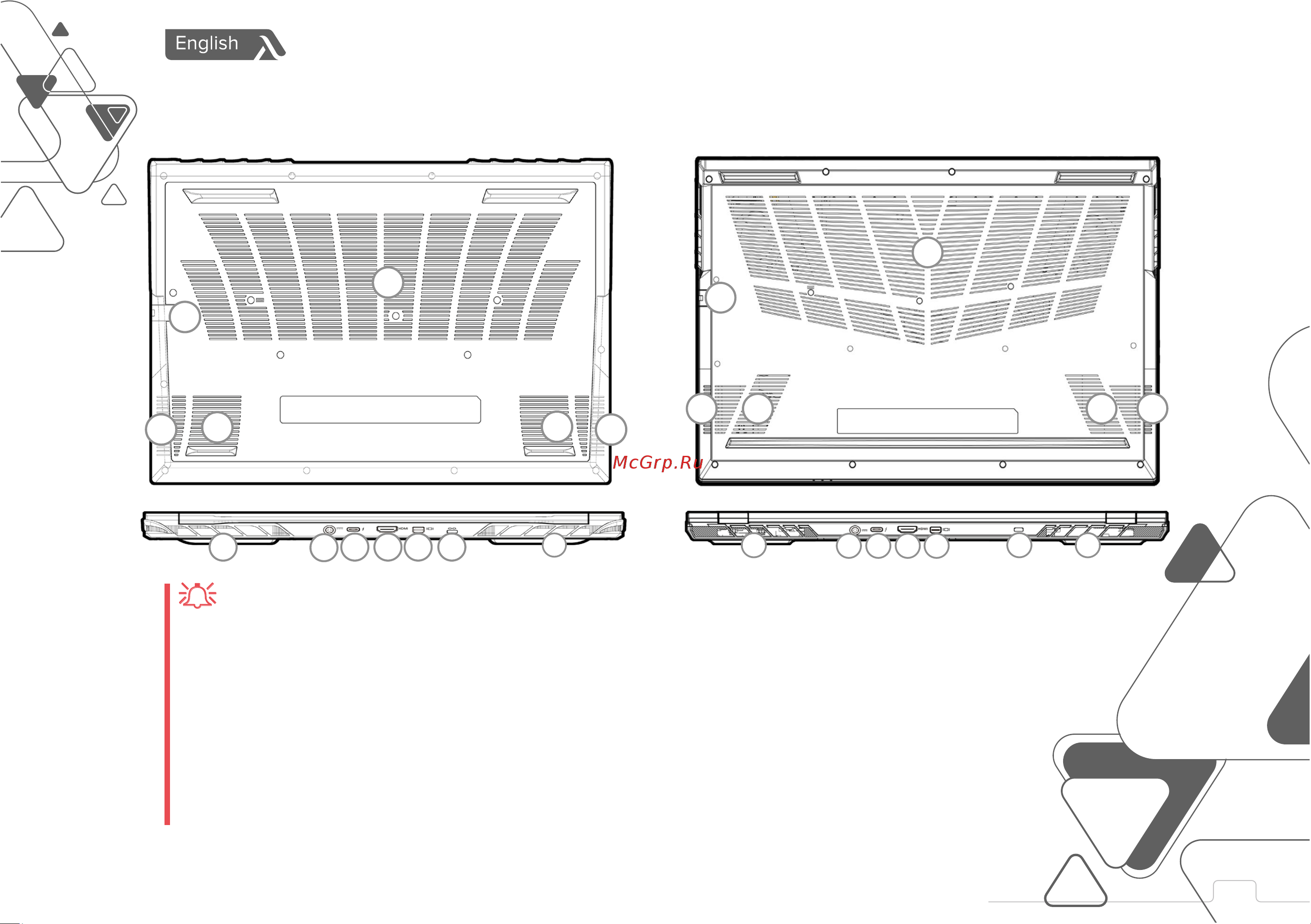 LYAMBDA LLT173M01CJMR_BK [16/164] Figure 5 bottom rear views bottom cover removal warning