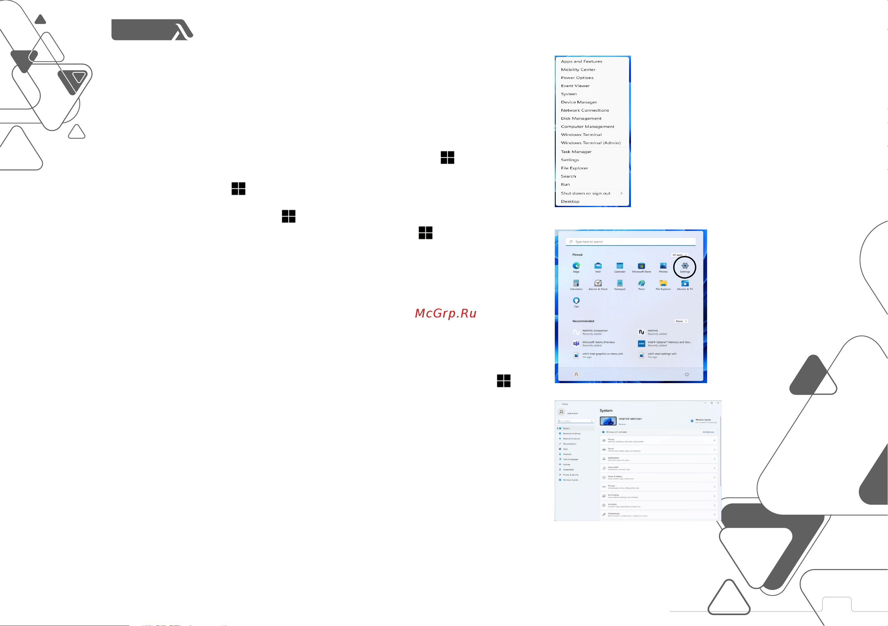 LYAMBDA LLT173P01BGMR_BK [152/164] Menu start menu contestuale barra delle applicazioni pannello di controllo e impostazioni di windows 11