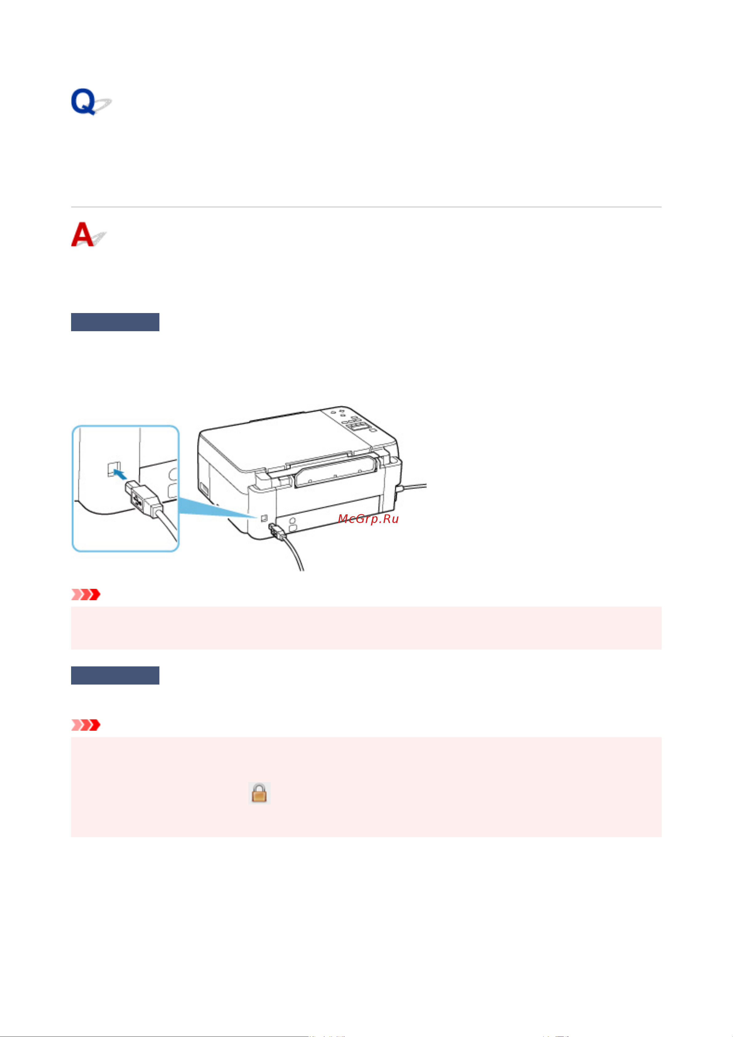Canon PIXMA G2460 [309/351] Невозможно продолжить работу после появления экрана подключение принтера не удается найти принтер подключенный через usb