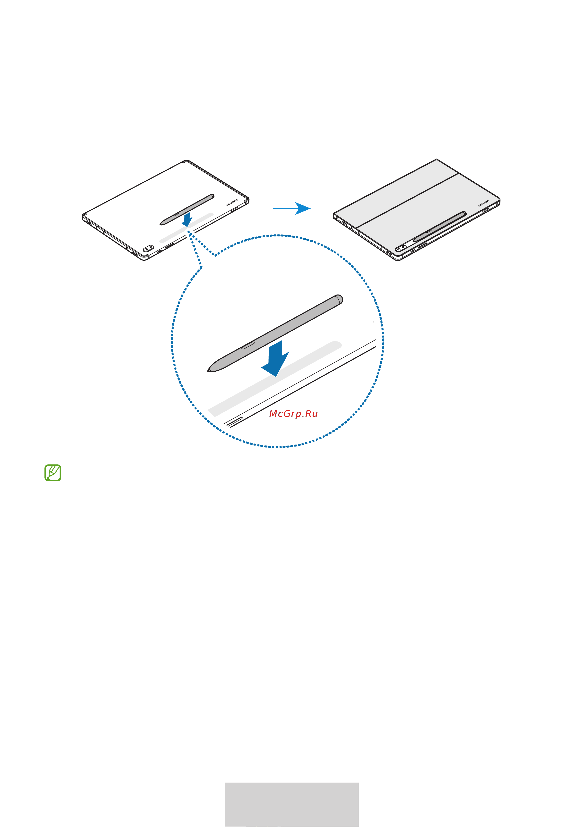 Samsung Book Cover Tab S8+/S7+/S7 FE черный (русская раскладка) [257/308] Attaching the s pen