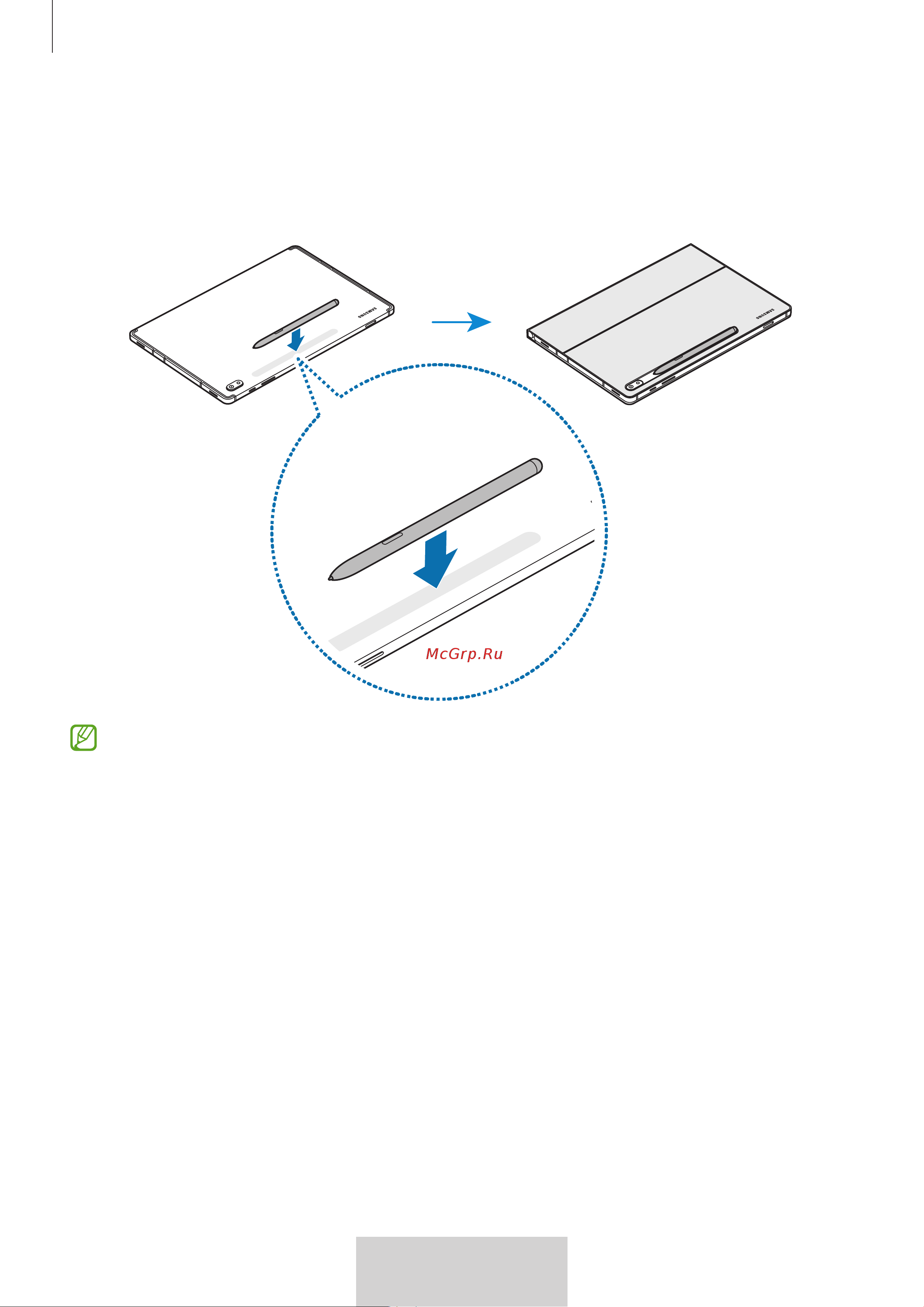 Samsung Book Cover Tab S8+/S7+/S7 FE черный (русская раскладка) [306/308] S펜 부착하기