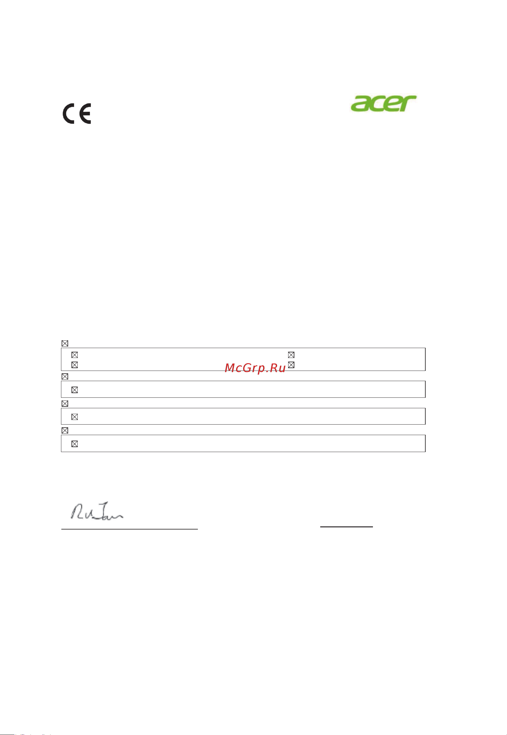 Acer K293CBMIIPX UM.RX3EE.001 [9/27] Declaration of conformity