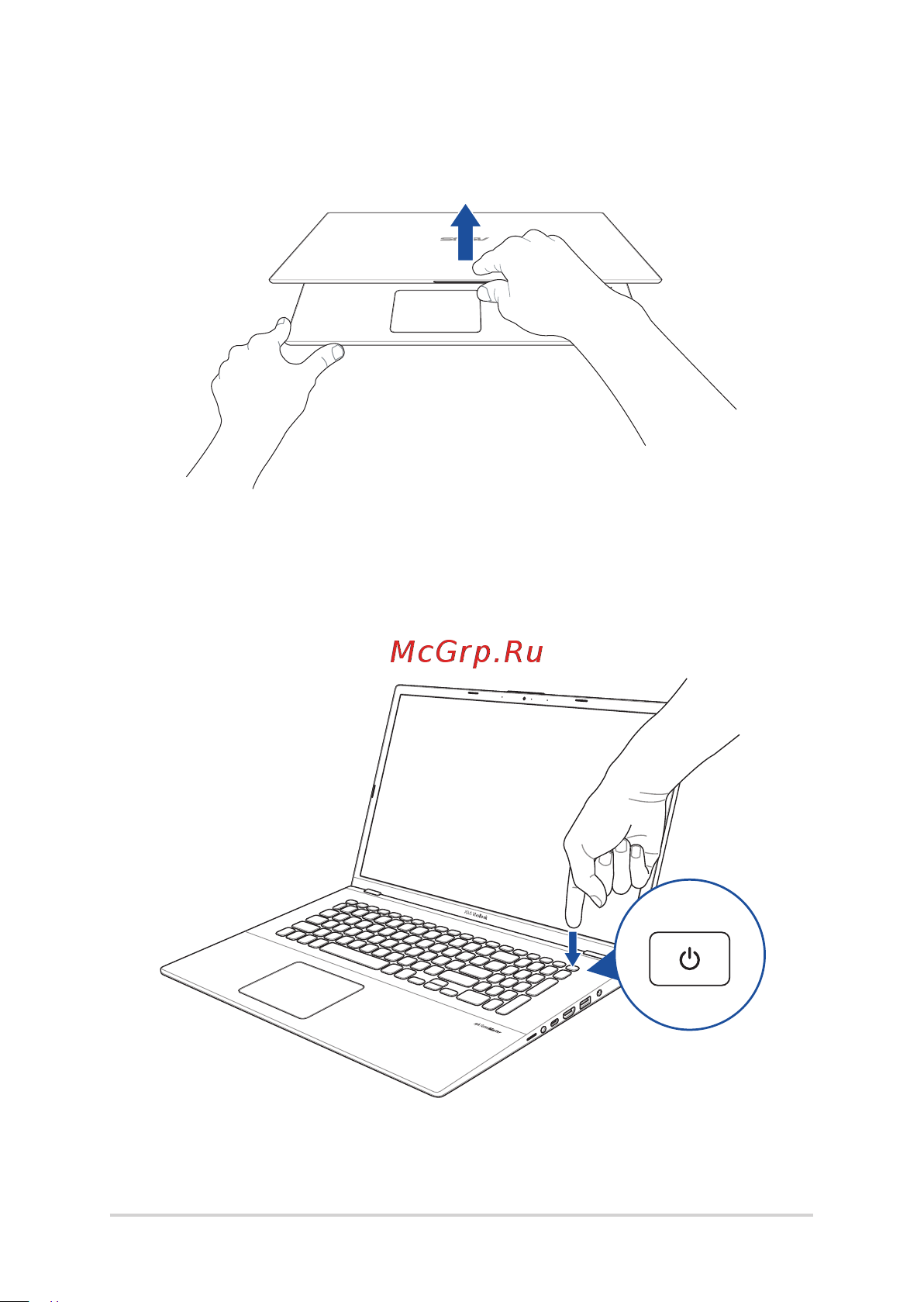 Asus VivoBook 15 X512DA-BQ303WS 90NB0LZ6-M001F0 Peacock Blue [28/101] Откройте крышку