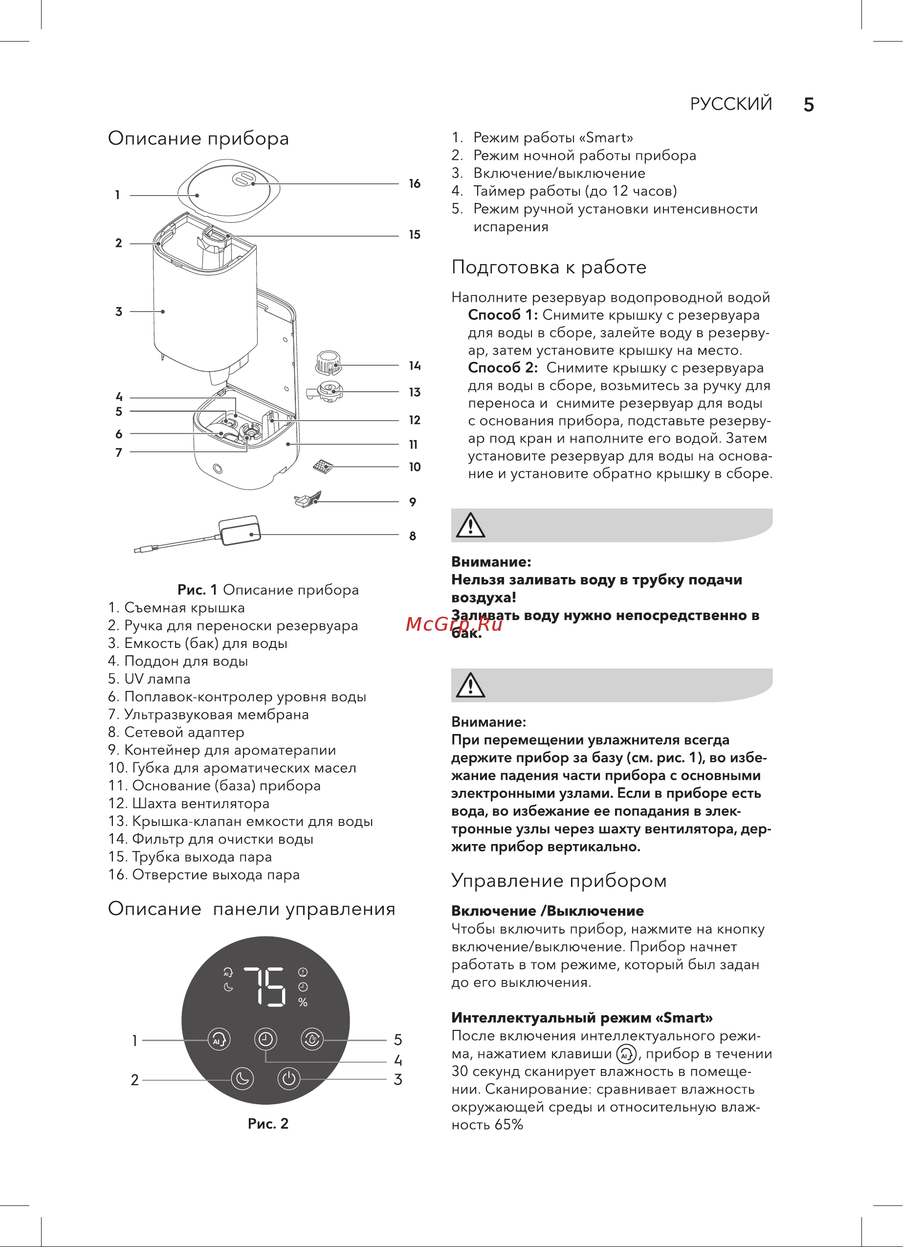 Electrolux EHU-3500D UV белый Руководство по эксплуатации онлайн [5/24] 790726