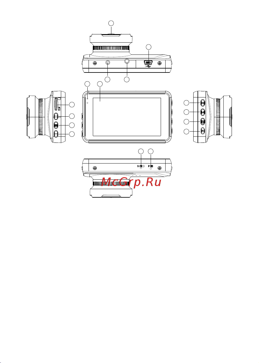 Rekam F260 [5/24] Нарисунке1изображёнвидеорегистратор и обозначеныорганыуправления