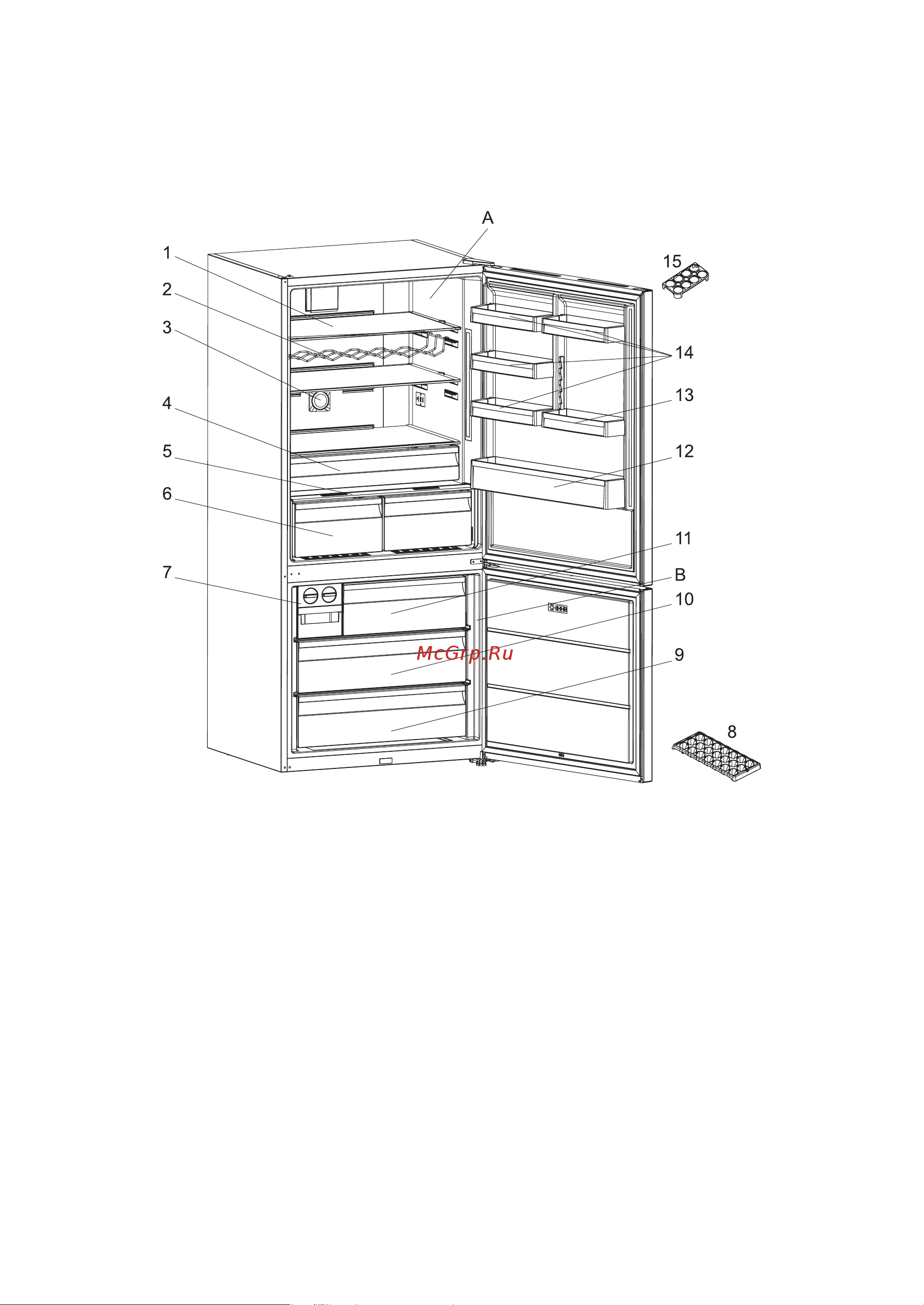 Hotpoint-Ariston HA84BE 72 XO3 2 [79/136] Ci hazin parçalari ve bölmeleri