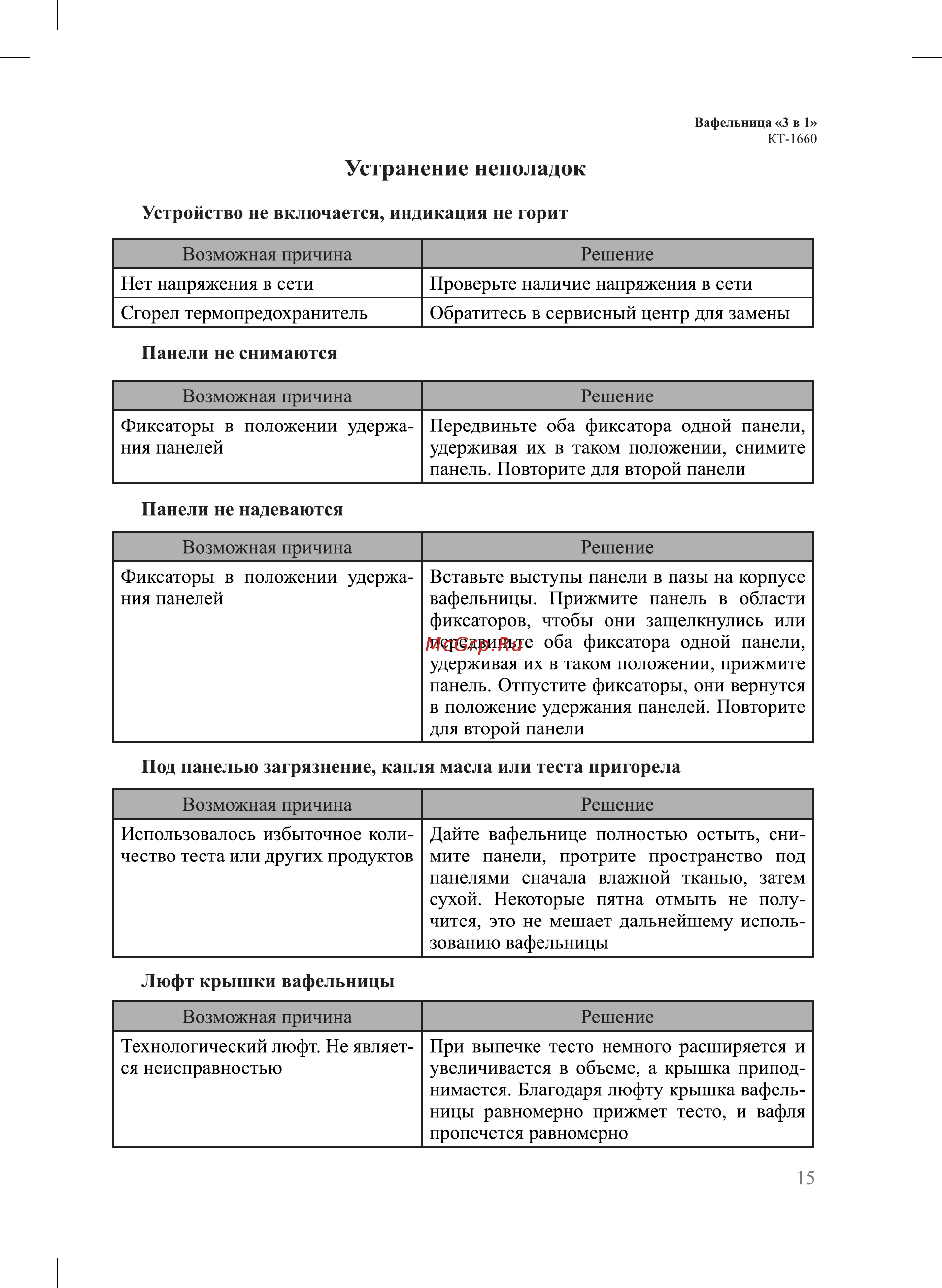 Kitfort КТ-1660 Руководство по эксплуатации онлайн [15/20] 791161