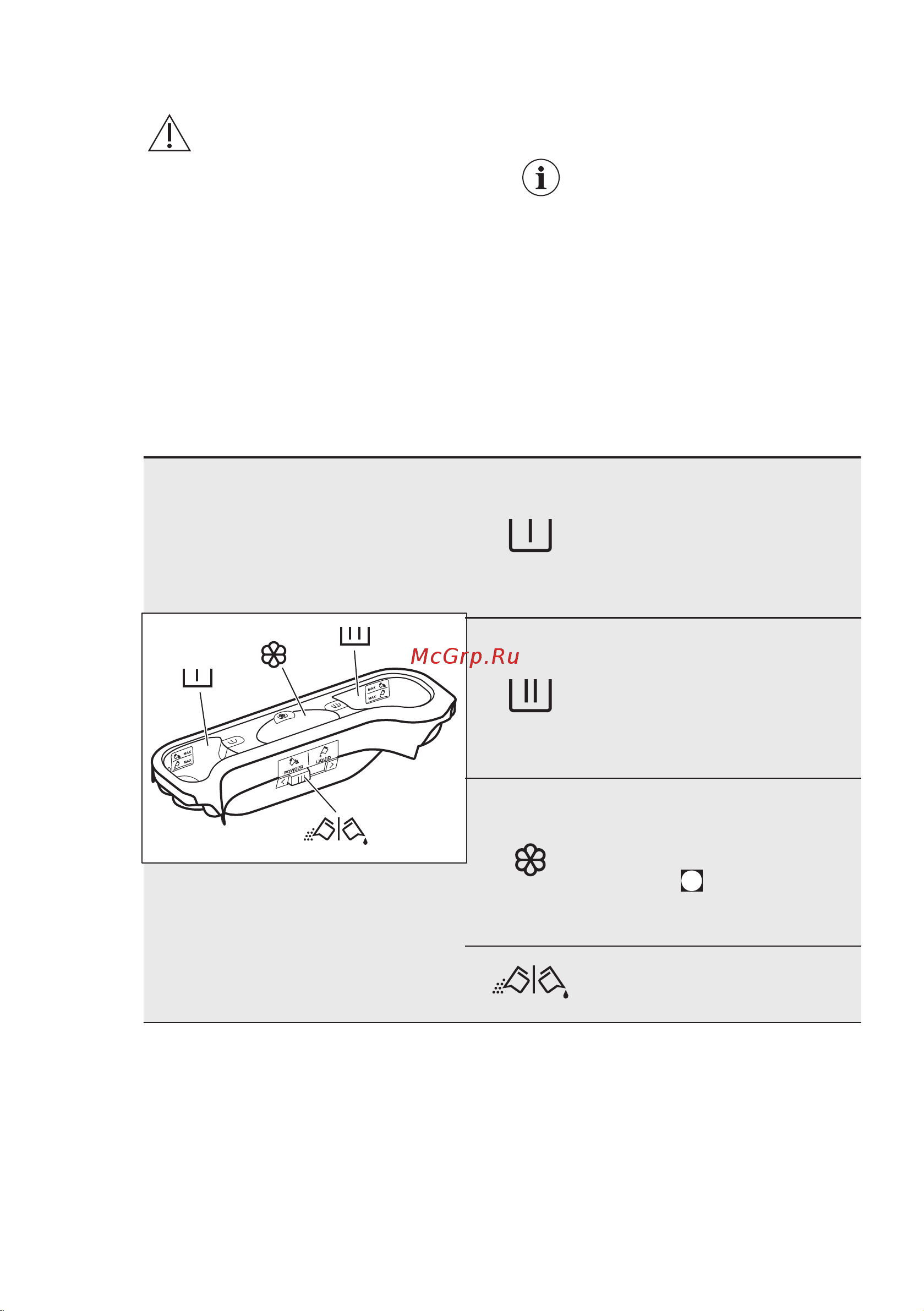 Electrolux EW6TN4262 [19/72] Отделения дозатора моющих средств добавление средства для стирки и добавок