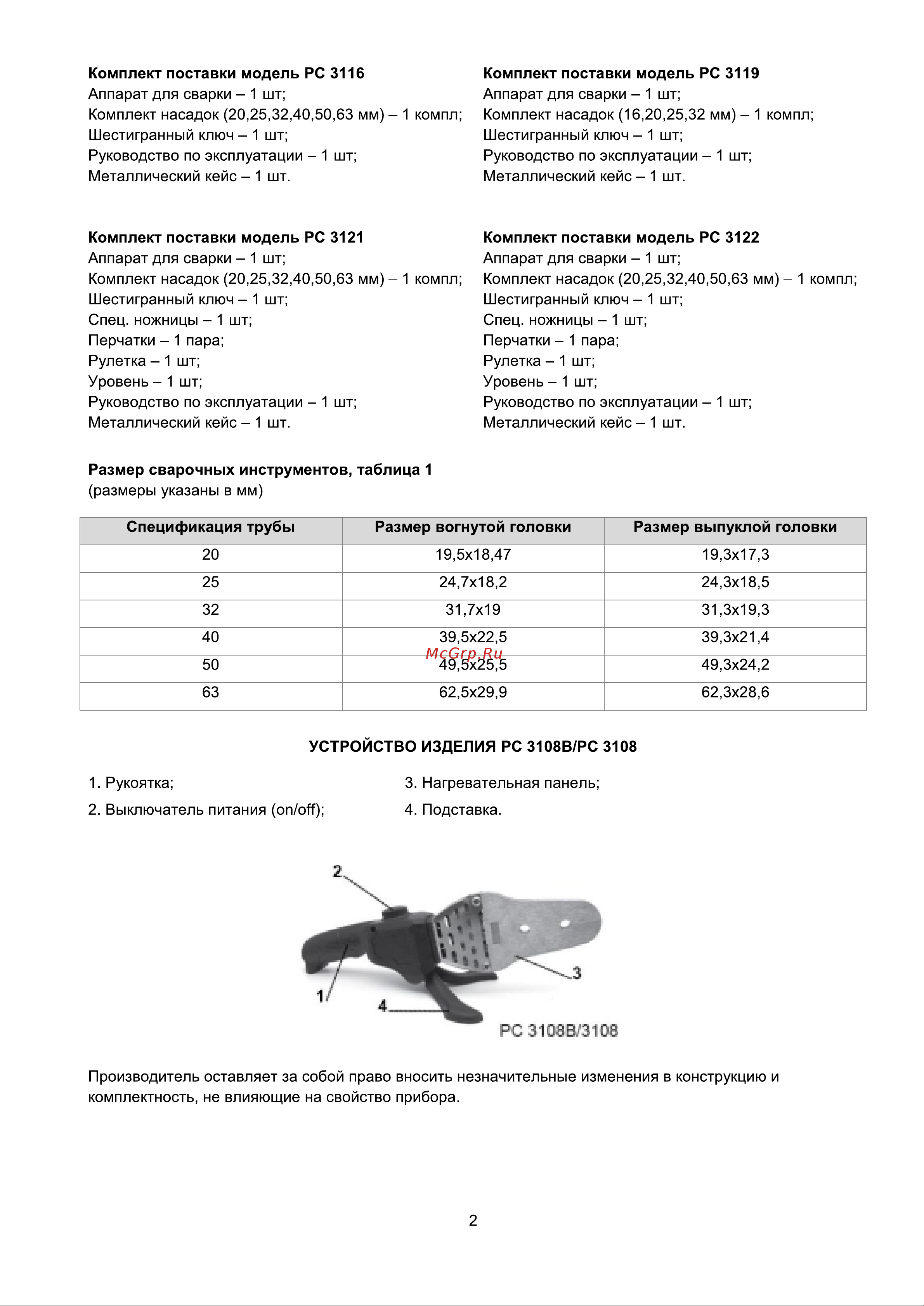 Favourite 800Вт PC EVO 3108 [3/10] Страница 3