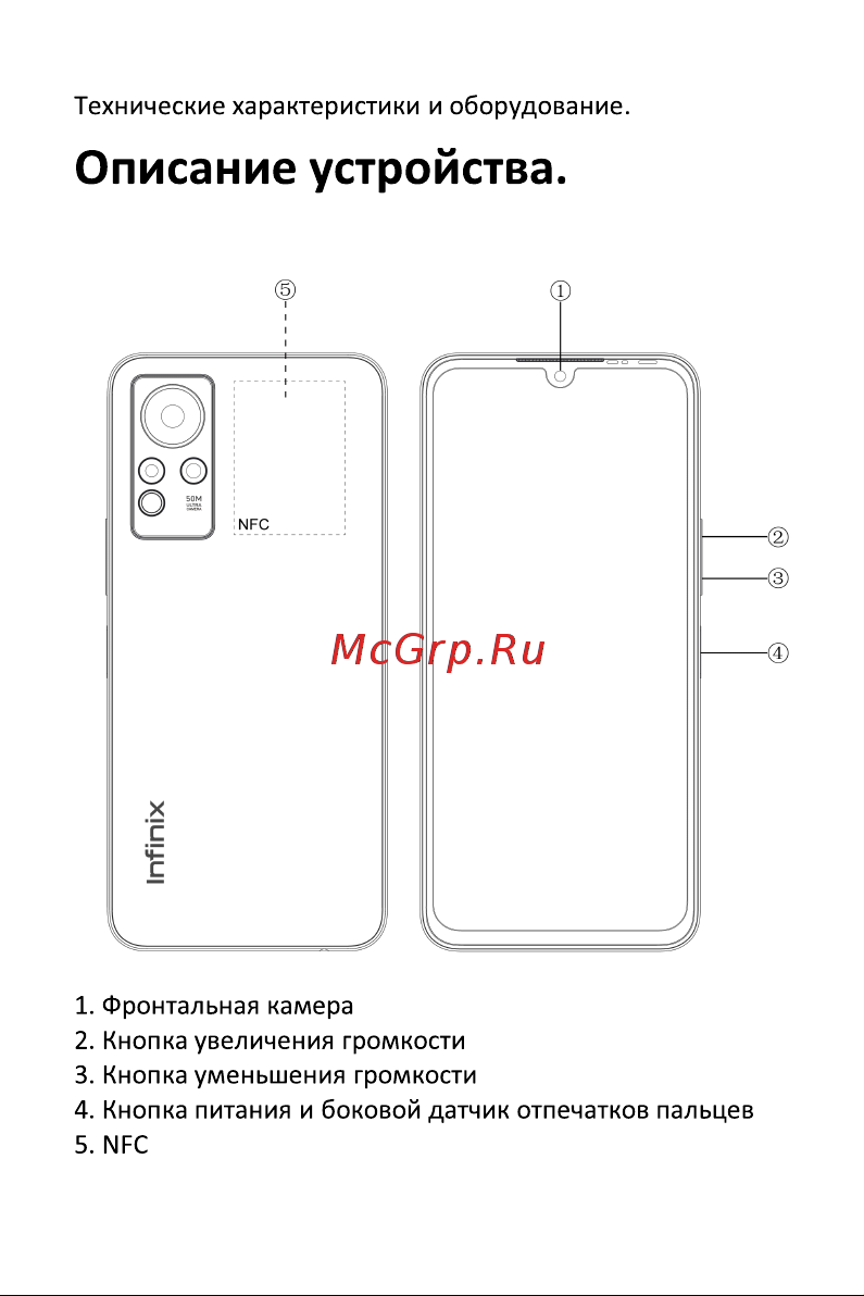 Infinix Note 12 X663D 6/128Gb Blue Руководство по эксплуатации онлайн [4/11] 791627