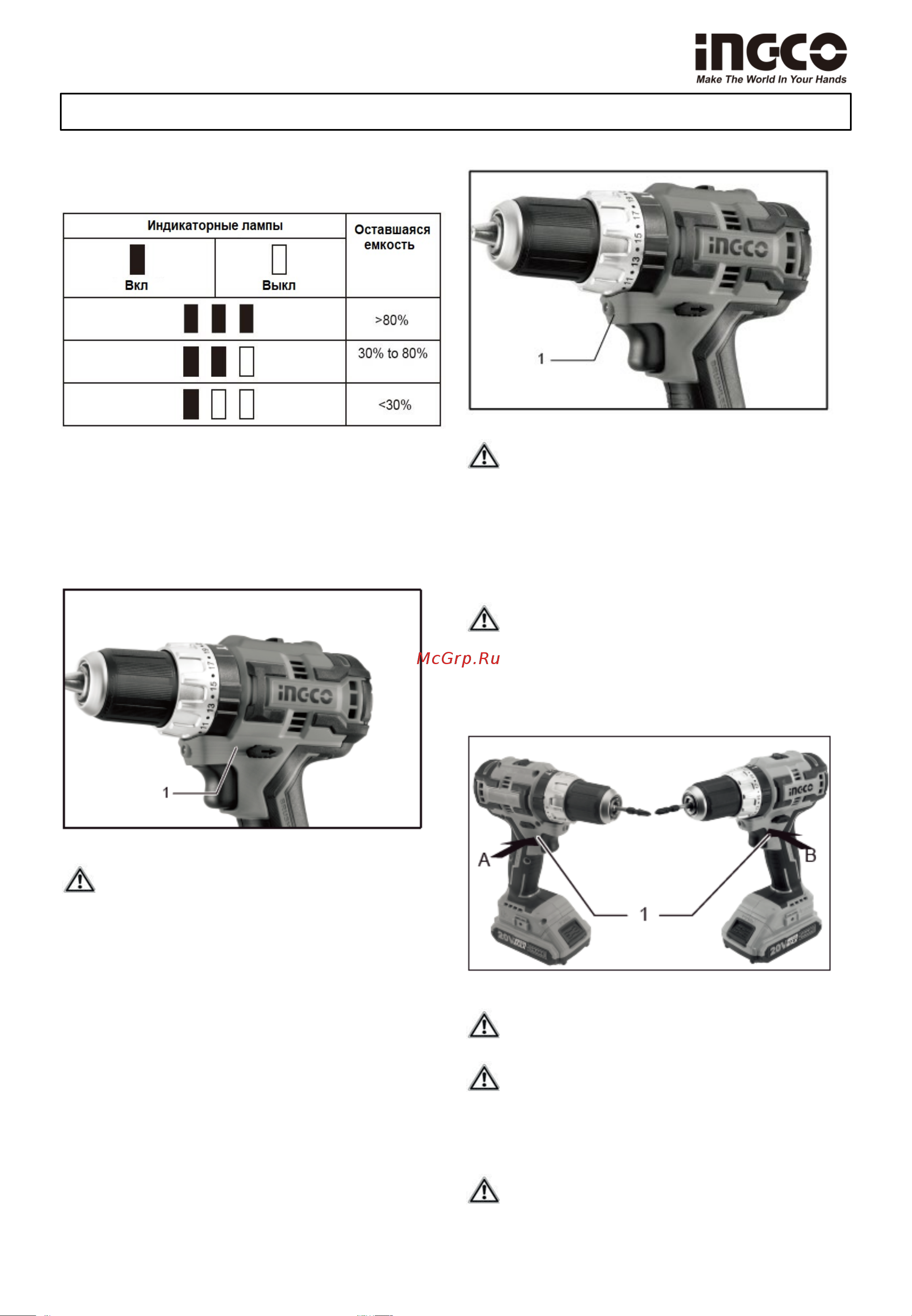 INGCO CIDLI20608 [10/15] Описание работы
