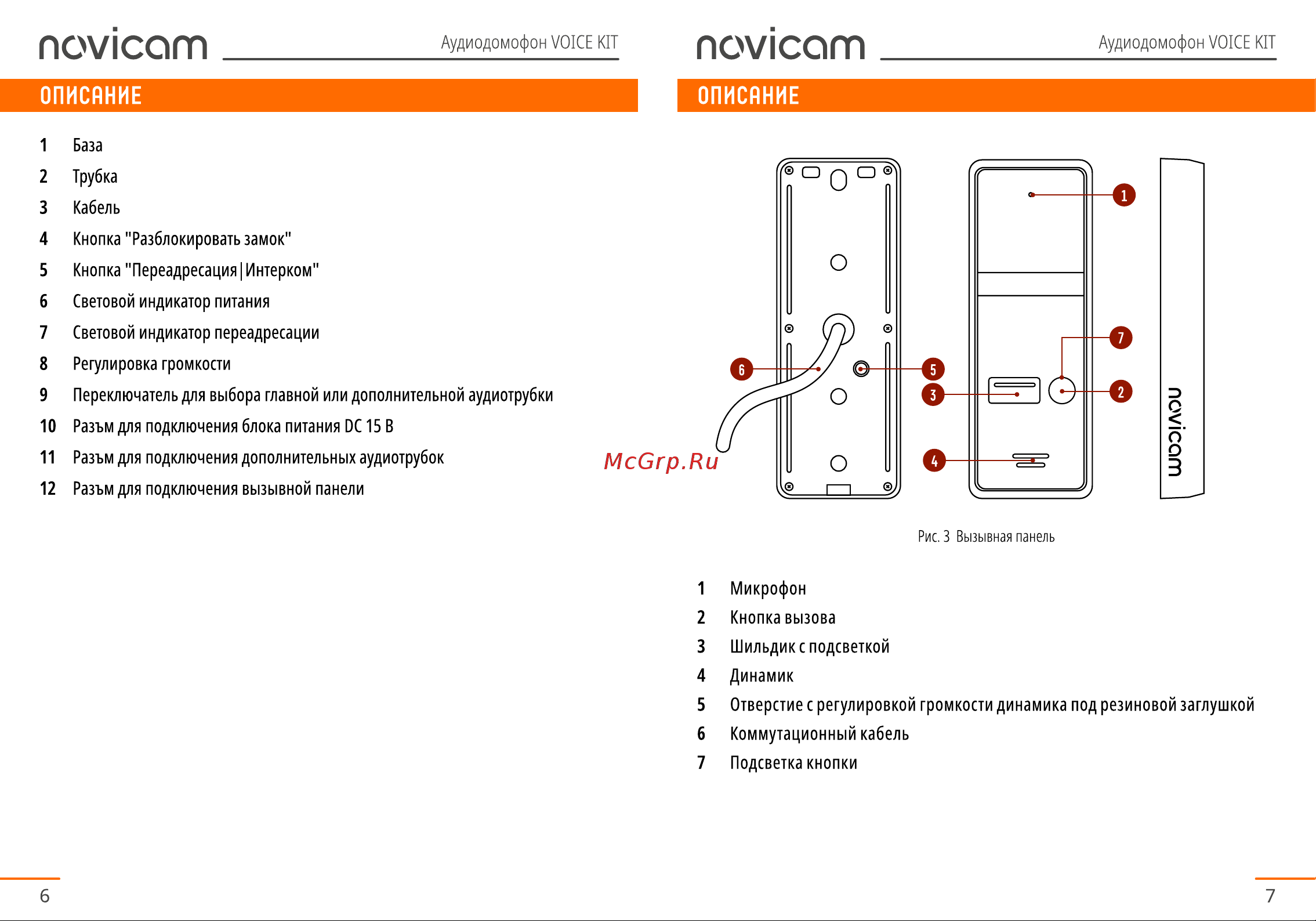 Novicam VOICE KIT Руководство по эксплуатации онлайн [4/15] 791846