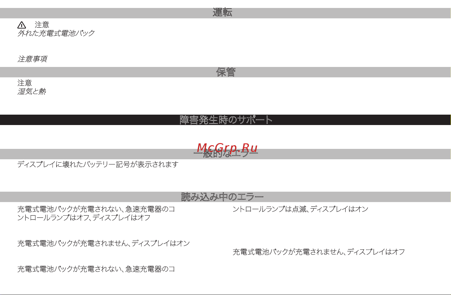 Karcher Battery Power 18/25, 24450340 [242/254] 一般的なエラー