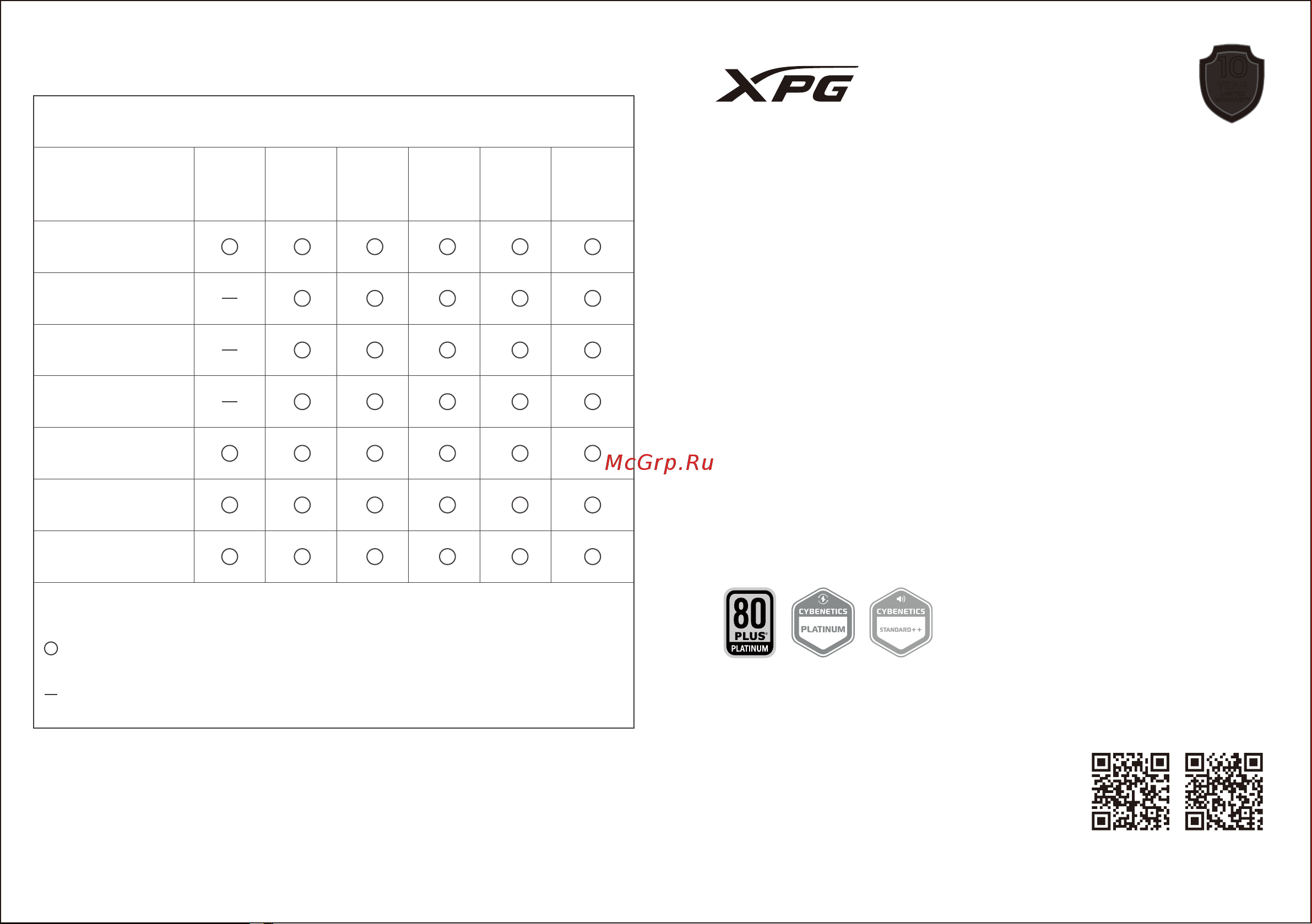 XPG CYBERCORE1000-BKCEU Руководство по эксплуатации онлайн