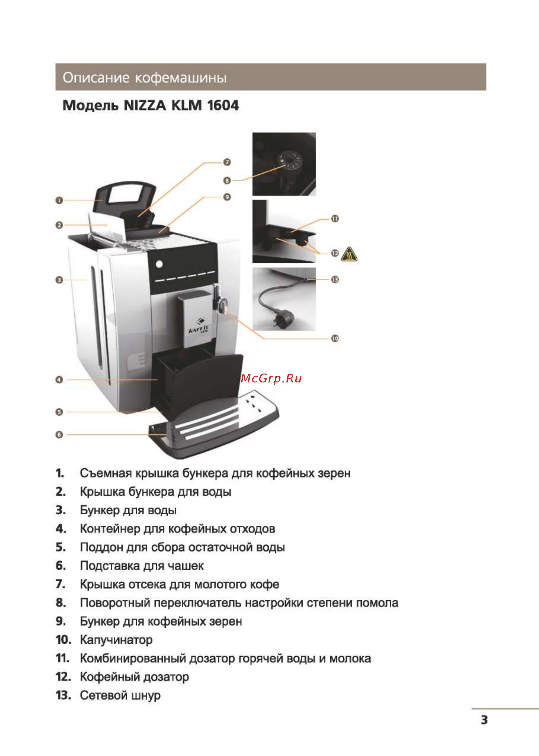 Kaffit.com KLM 1604 Nizza Autocappuccino White Руководство по эксплуатации онлайн [5/40] 792061
