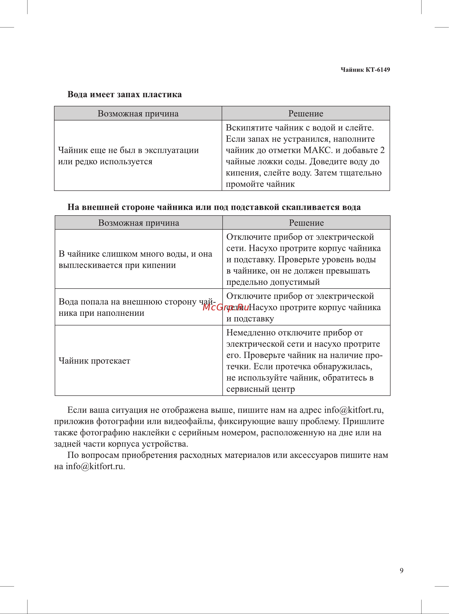 Kitfort КТ-6149-1 Руководство по эксплуатации онлайн [9/16] 792376