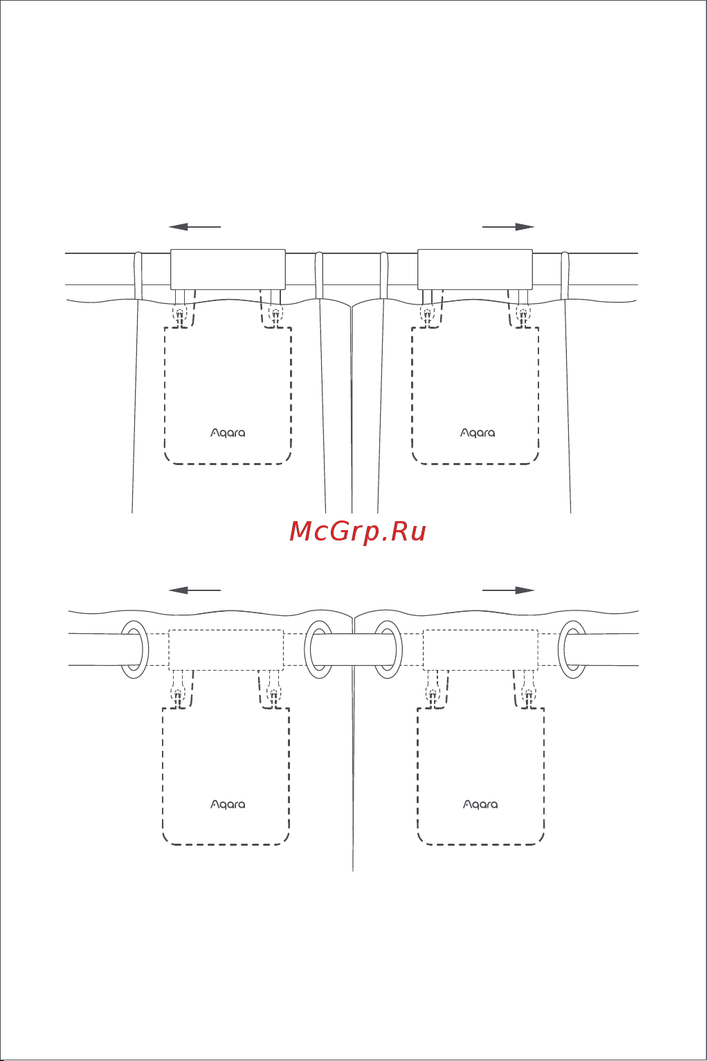 Aqara CM-M01R [12/132] Double sided curtains two smart curtain drivers are required