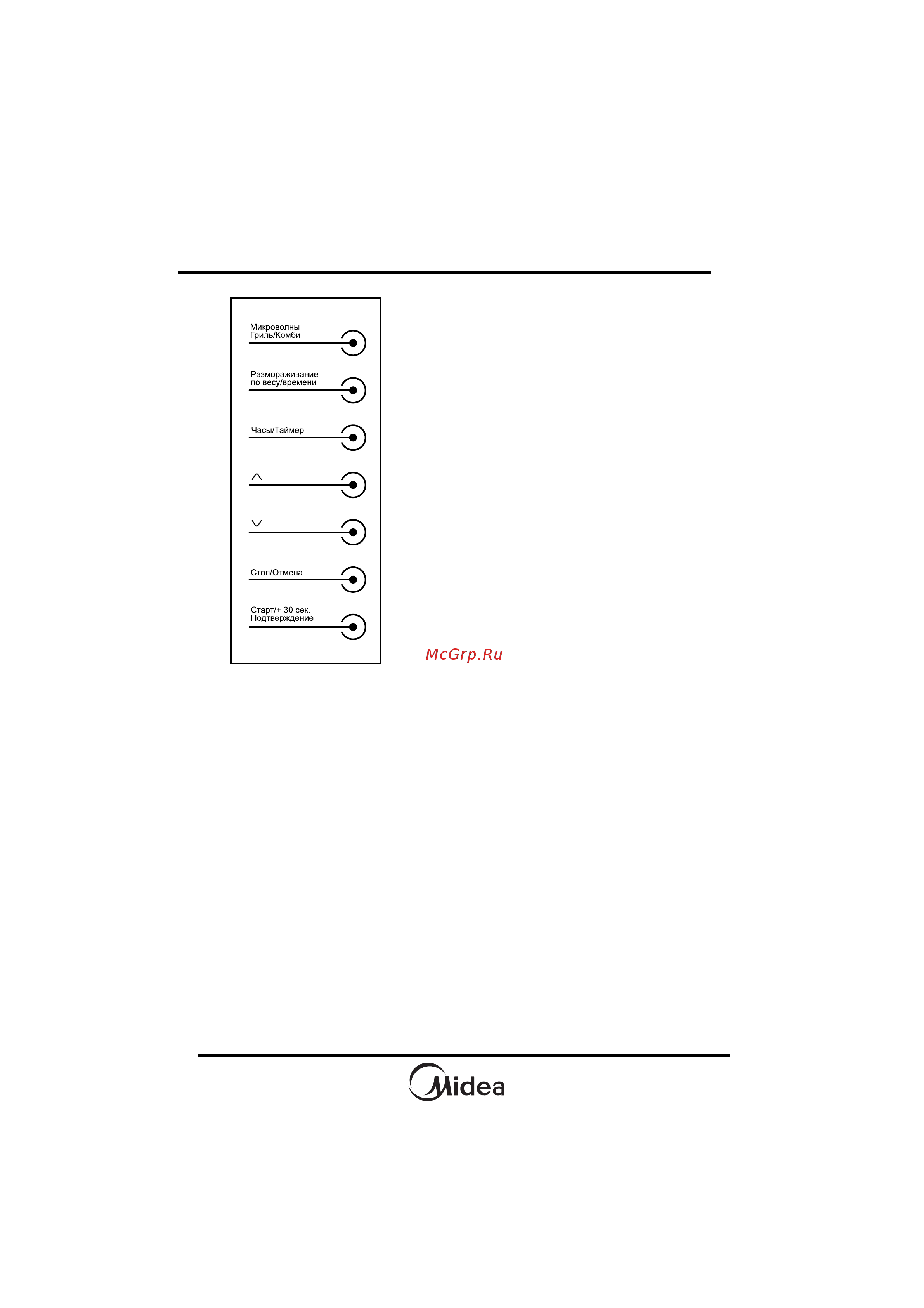 Midea TG 925 B8D-BL Руководство по эксплуатации онлайн [12/23] 792666