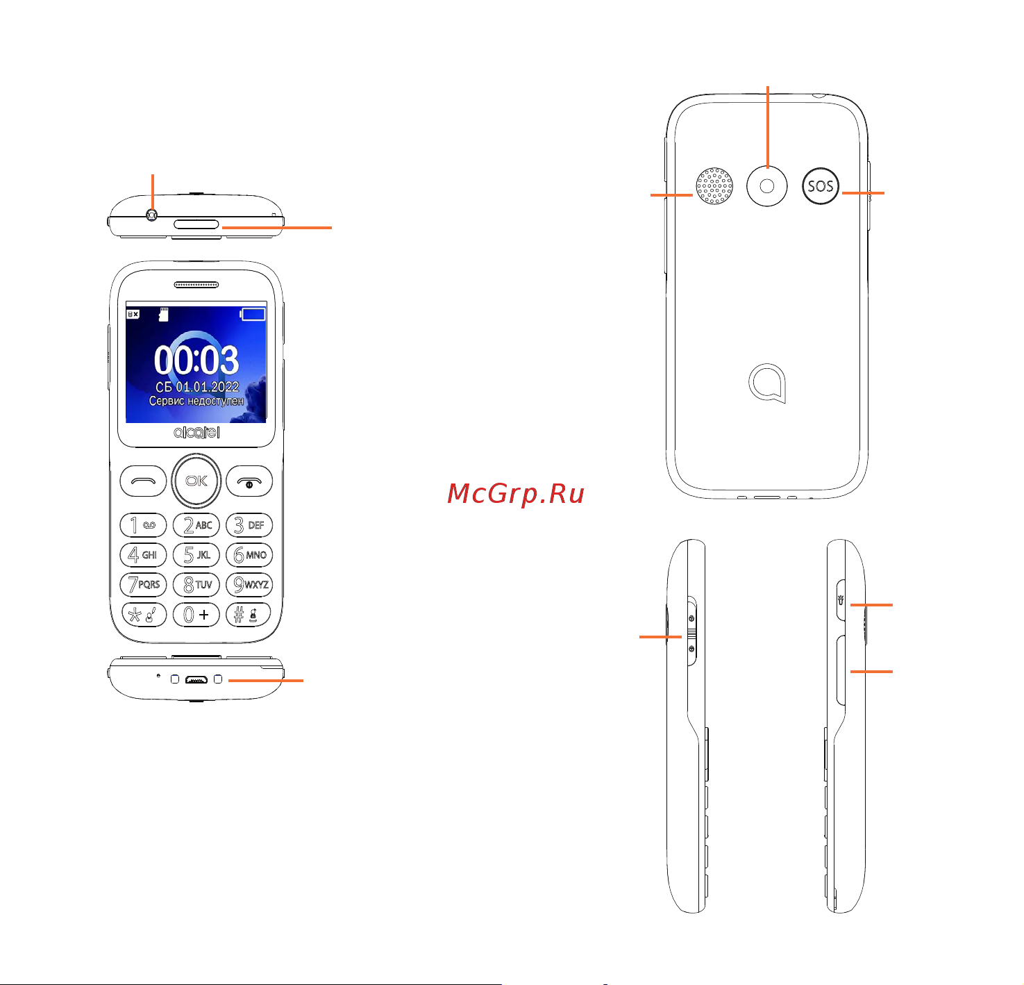 Alcatel 2020X Grey [7/43] Клавиши