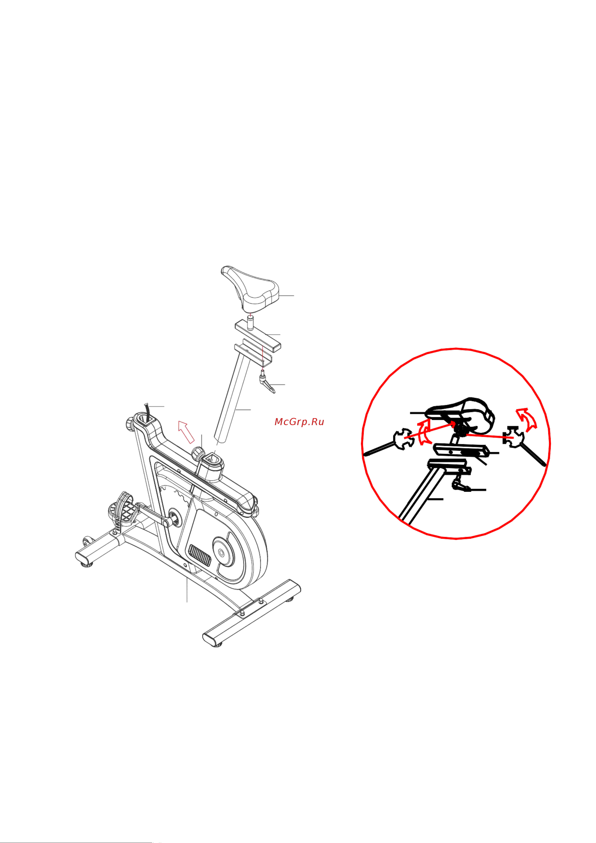 Carbon Fitness U818 MAGNEX [11/18] Шаг 2 крепление стойки сиденья и сиденья