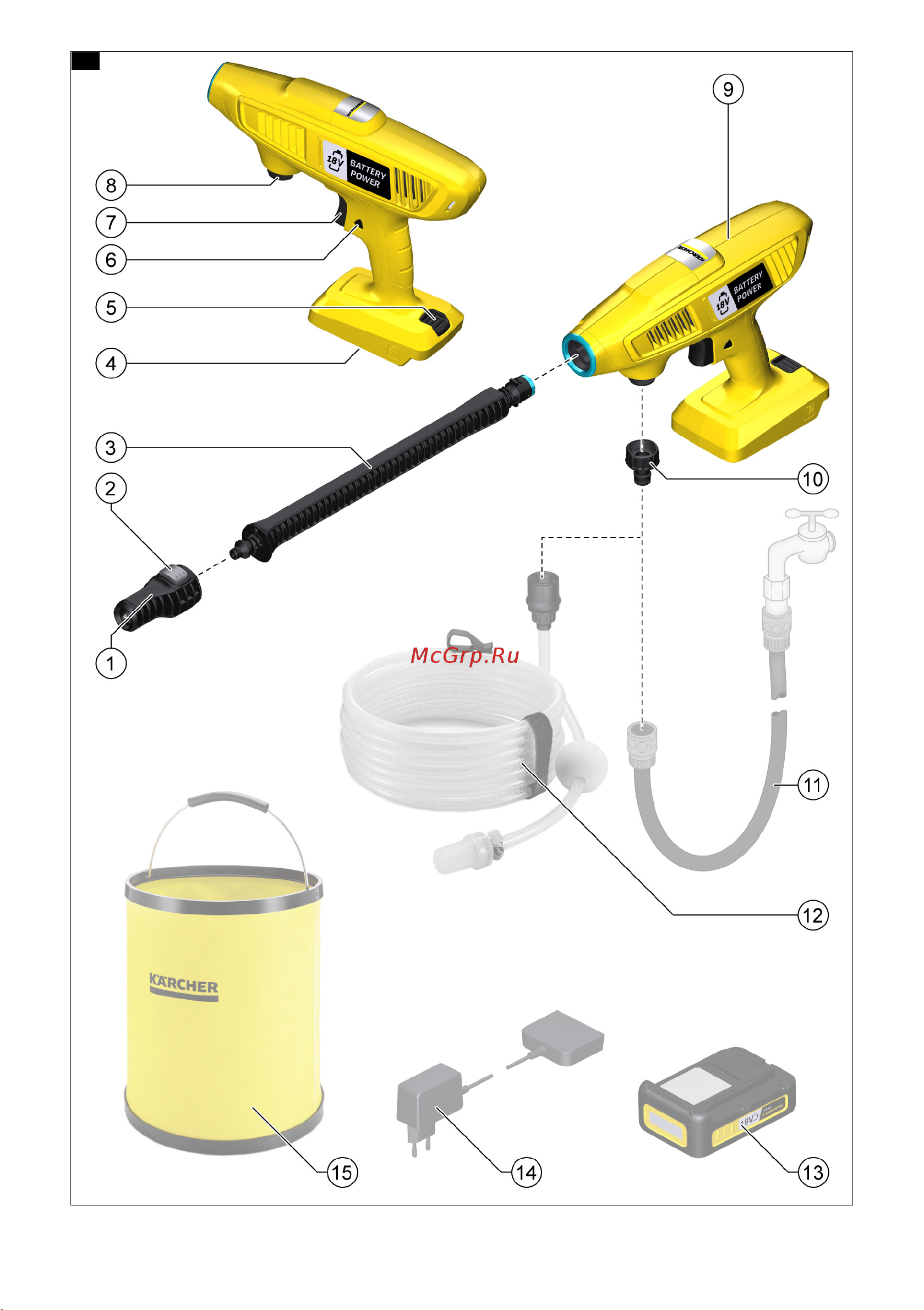 Karcher KHB 4-18 Battery Set 1.328-210.0 Руководство по эксплуатации онлайн [2/108] 816596