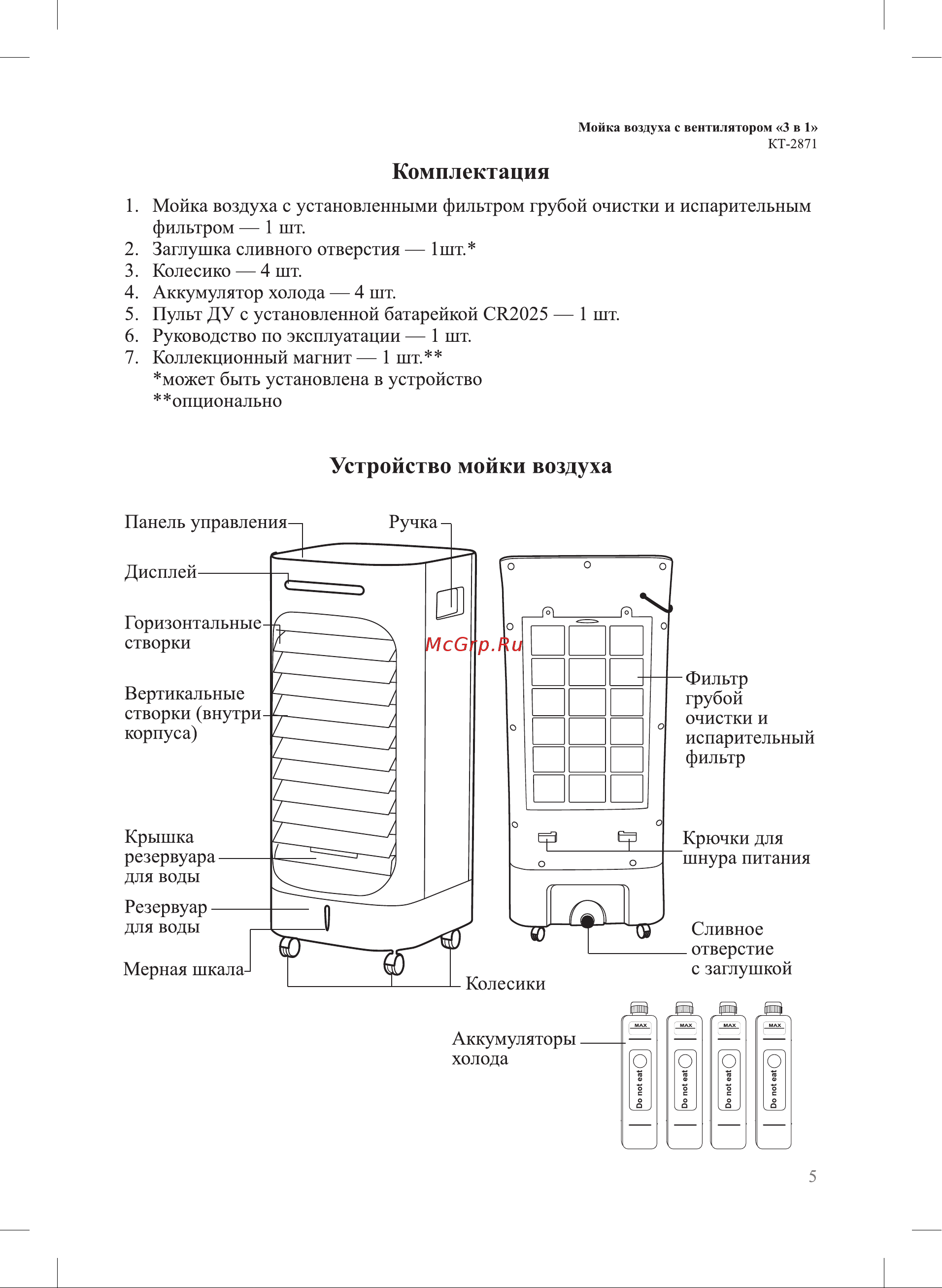 Kitfort КТ-2871 Руководство по эксплуатации онлайн [5/20] 793186