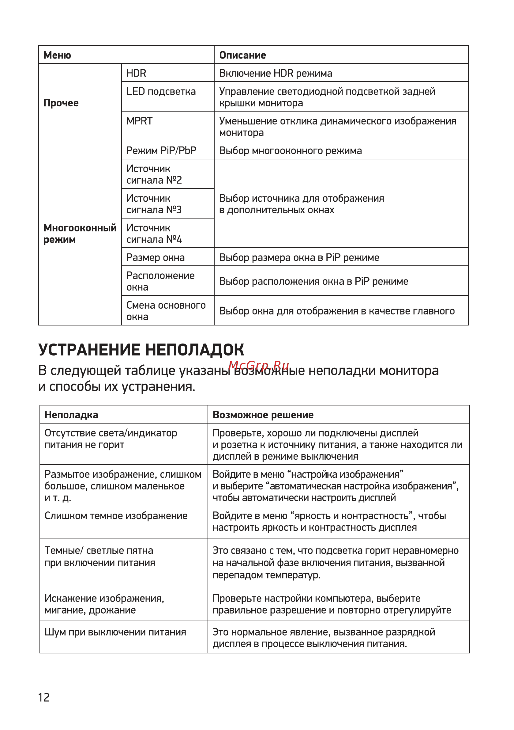Digma DM-MONB2709 Руководство по эксплуатации онлайн [12/16] 795059
