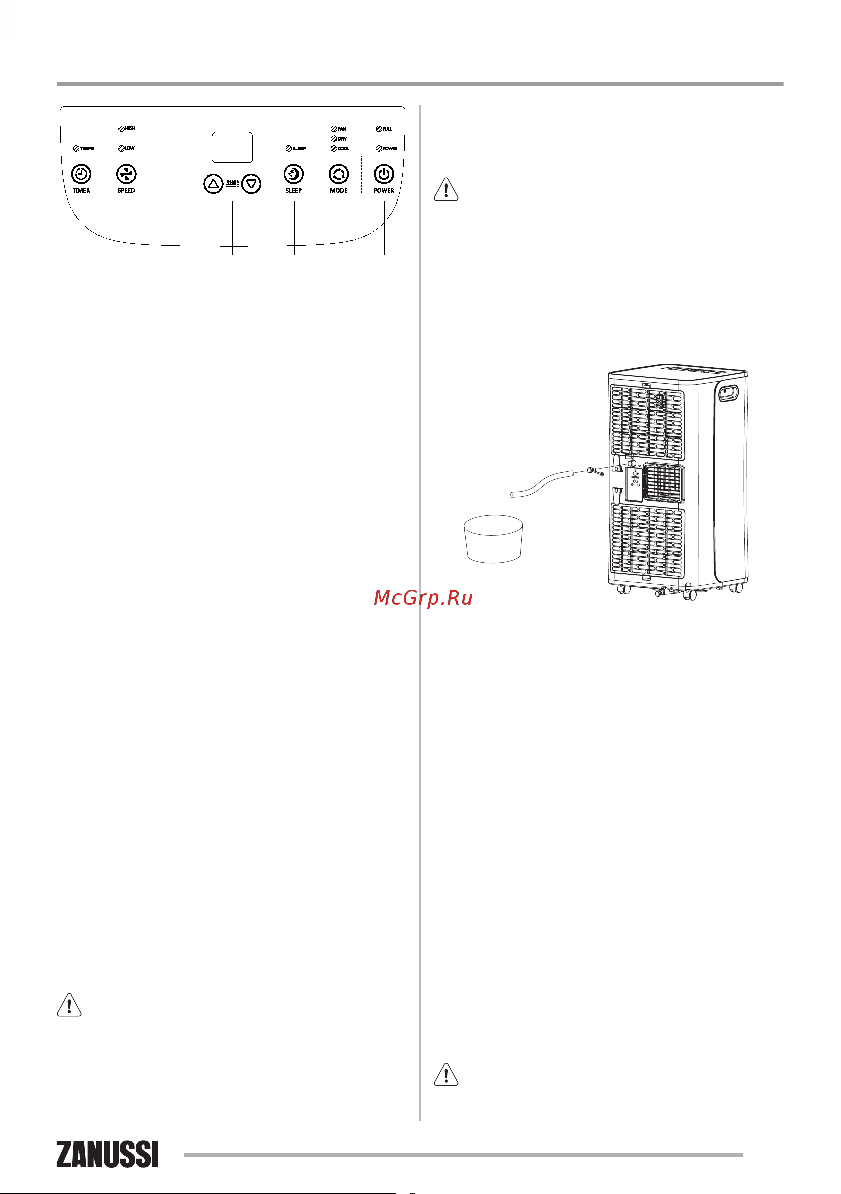 Zanussi Sonata ZACM-12 SN/N1 [5/36] Панель управления на корпусе прибора