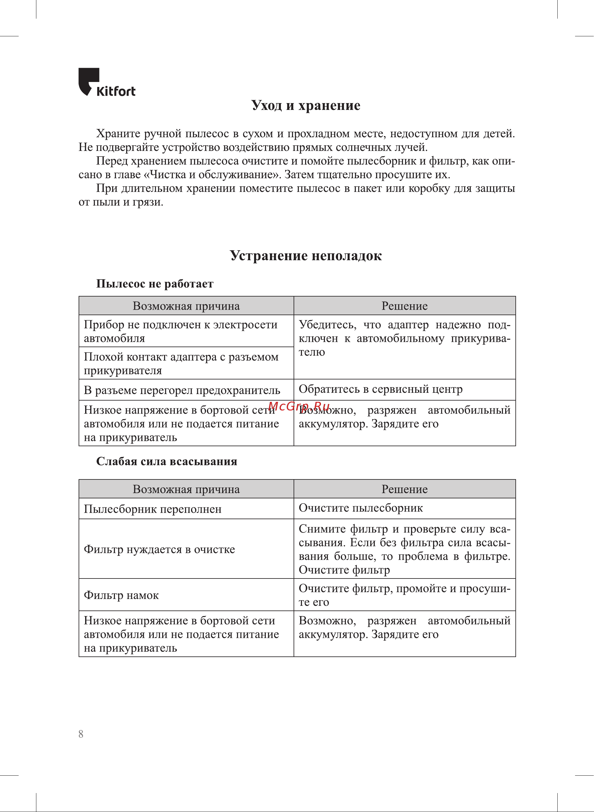 Kitfort КТ-5139 Руководство по эксплуатации онлайн [8/16] 793677