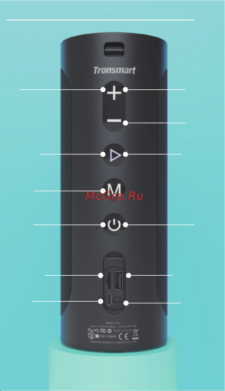Tronsmart T6 Pro Black (448105) [2/16] Button configuration
