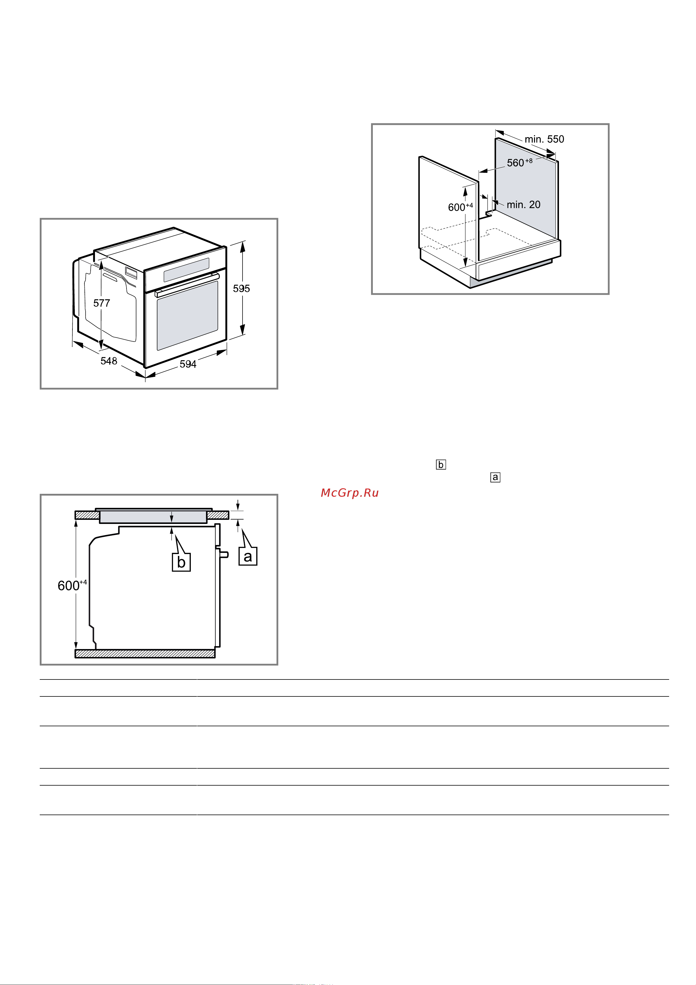 Bosch Serie | 8  HBG632BS1 [30/0] Размеры прибора