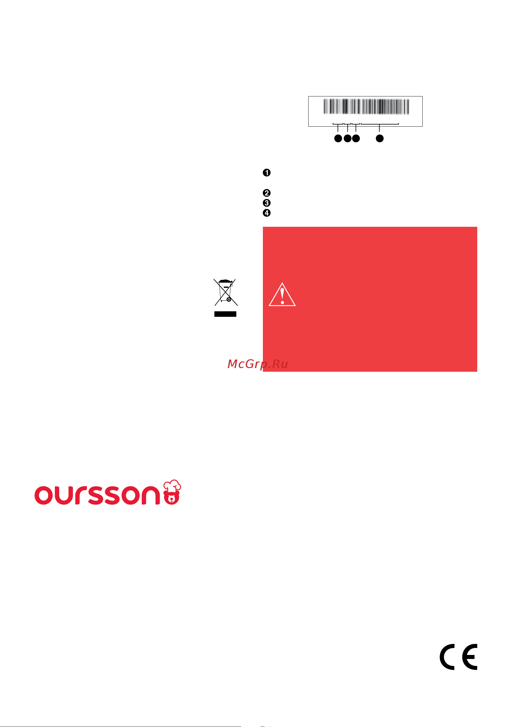 Oursson EK1731W/PC кофейный [23/44] Informazioni di contatto 1 produttore oursson ag orson ag rue du grand chêne 5 1003 lausanne svizzera 2 le informazioni sulla certificazione dei prodotti sono disponibili sul sito web www oursson com