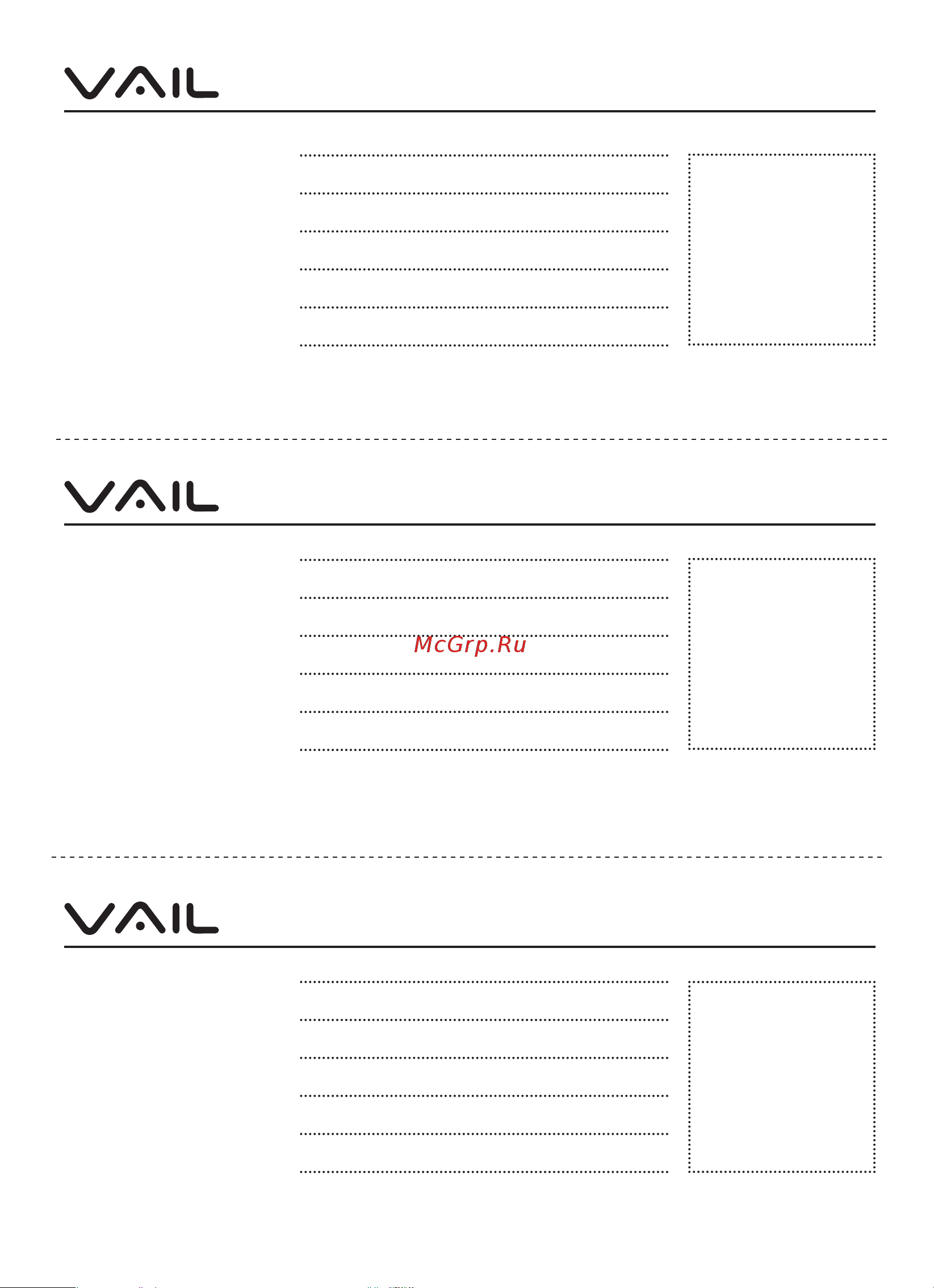 VAIL VL-5002 Black [11/12] Отрывной талон 1