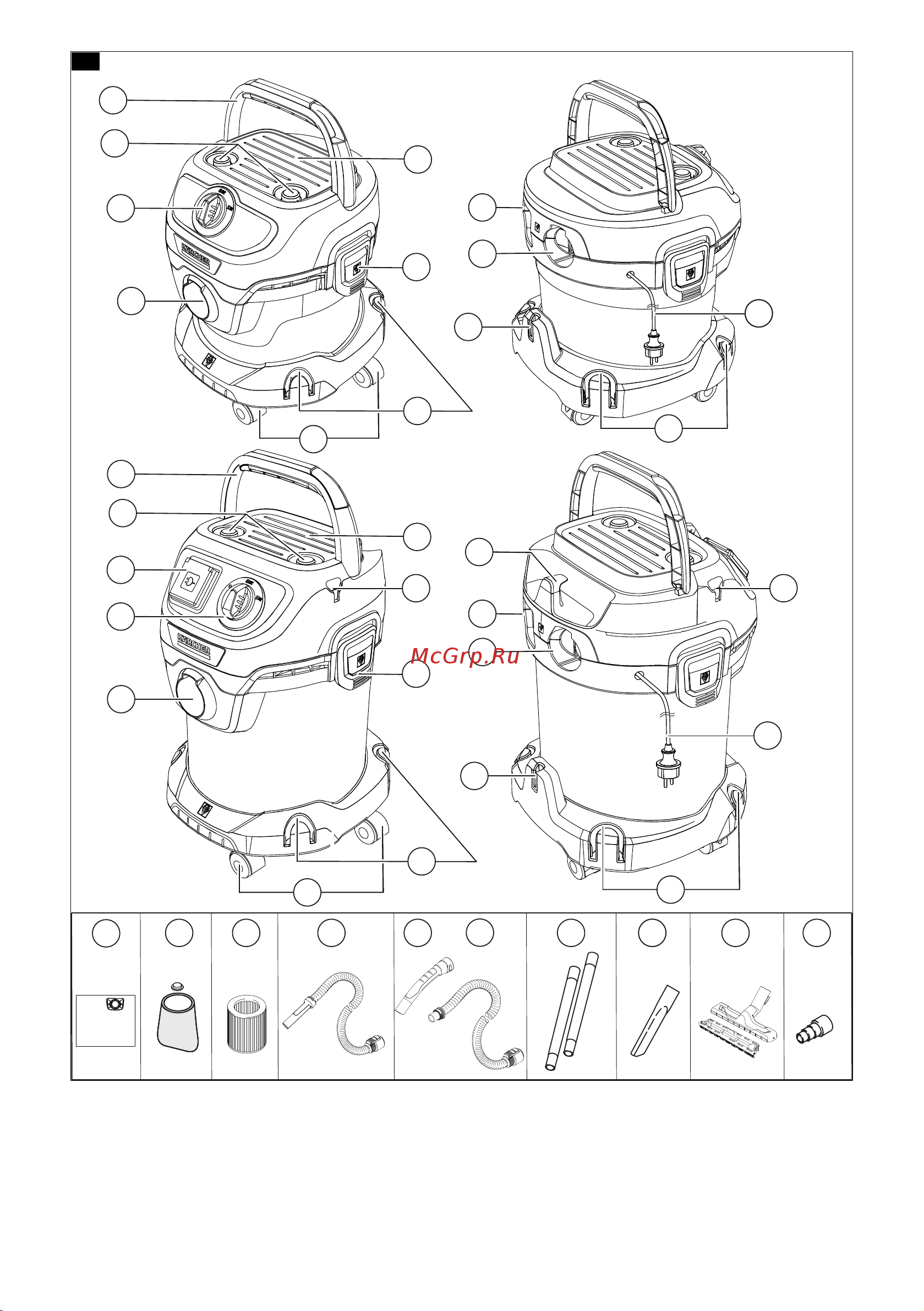 Karcher WD 3 P S V-17/4/20 (1.628-190.0) Руководство по эксплуатации онлайн [2/84] 795758