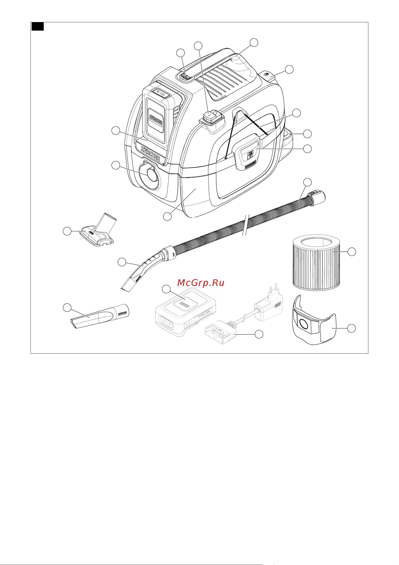 Karcher WD 1 Compact Battery Set 1.198-301 Руководство по эксплуатации онлайн [2/156] 870632