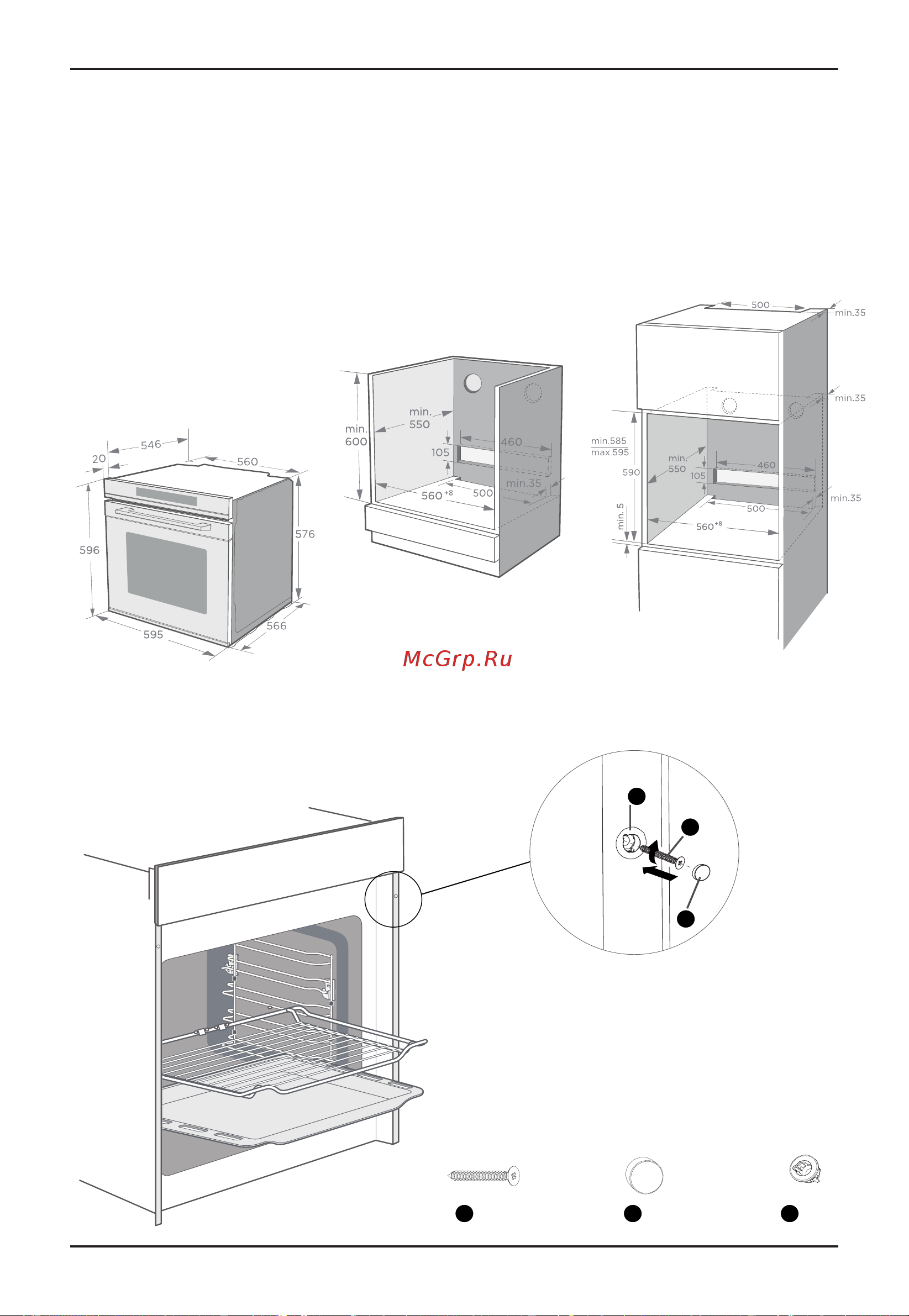 Korting OKB 1360 CSGW MW [22/32] Установка духового шкафа