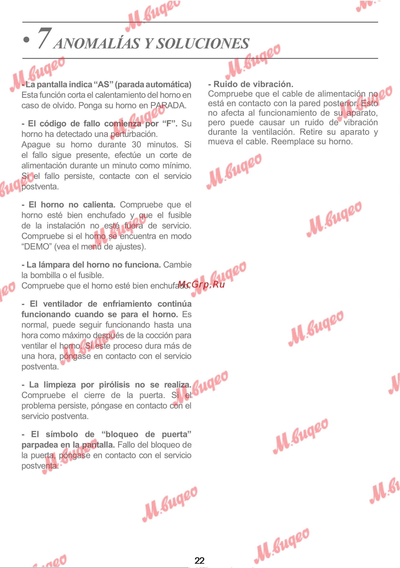 De Dietrich DOP7231A [175/329] Anomalías y soluciones