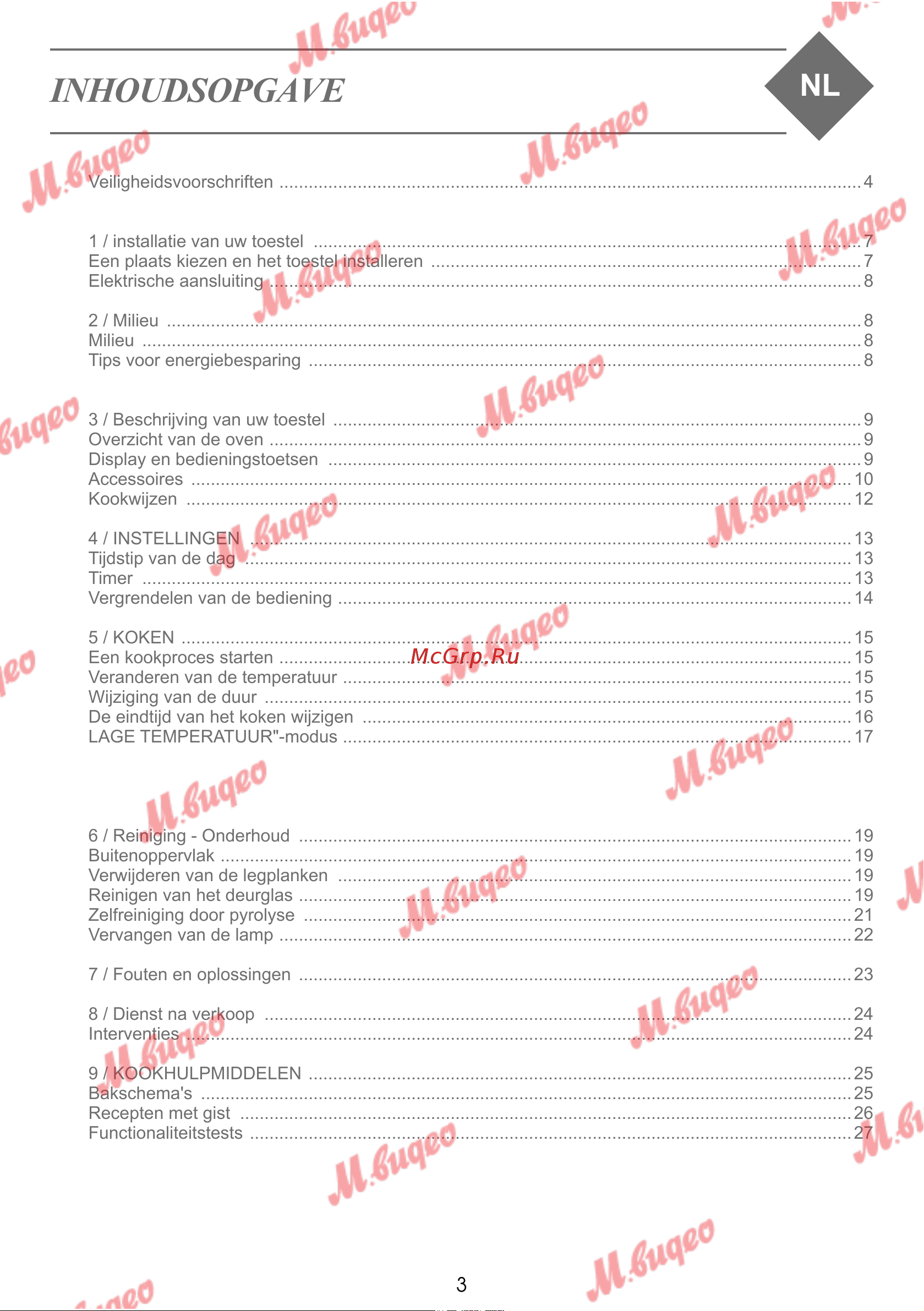 De Dietrich DOP7231A [206/329] Inhoudsopgave