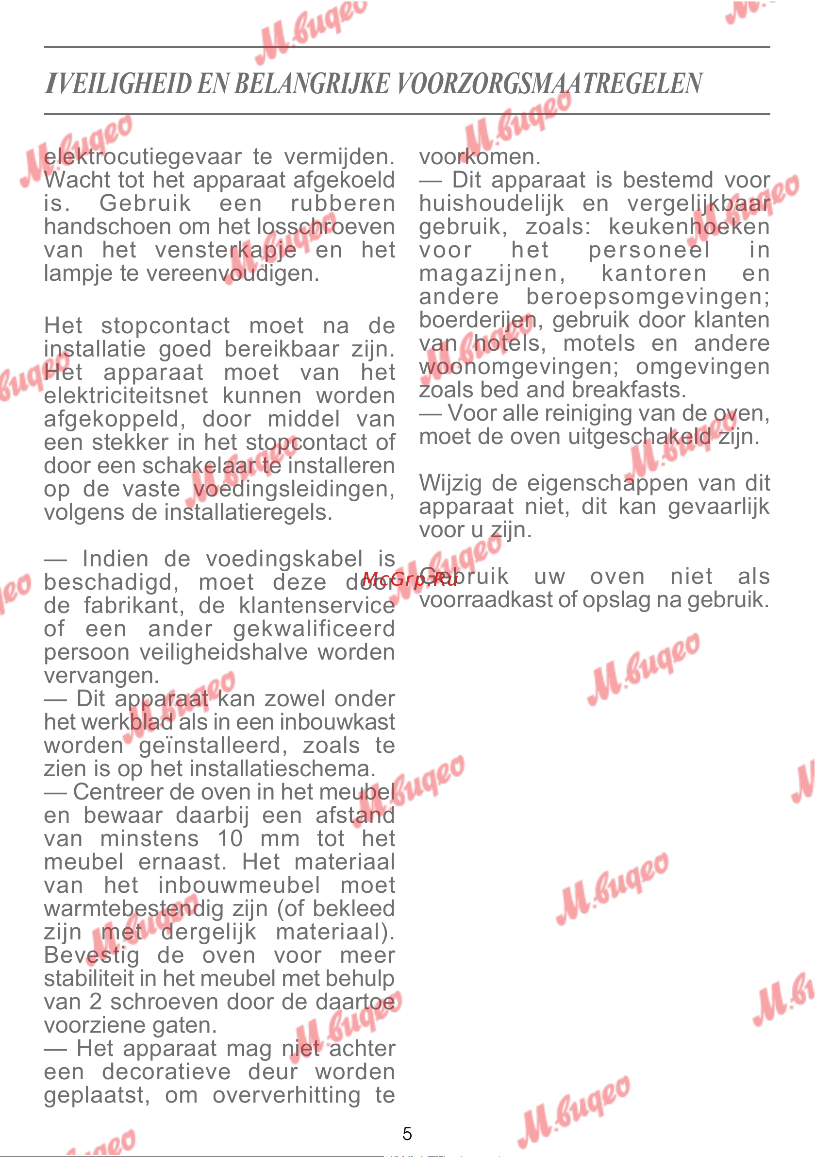De Dietrich DOP7231A [208/329] Veiligheid en belangrijke voorzorgsmaatregelen