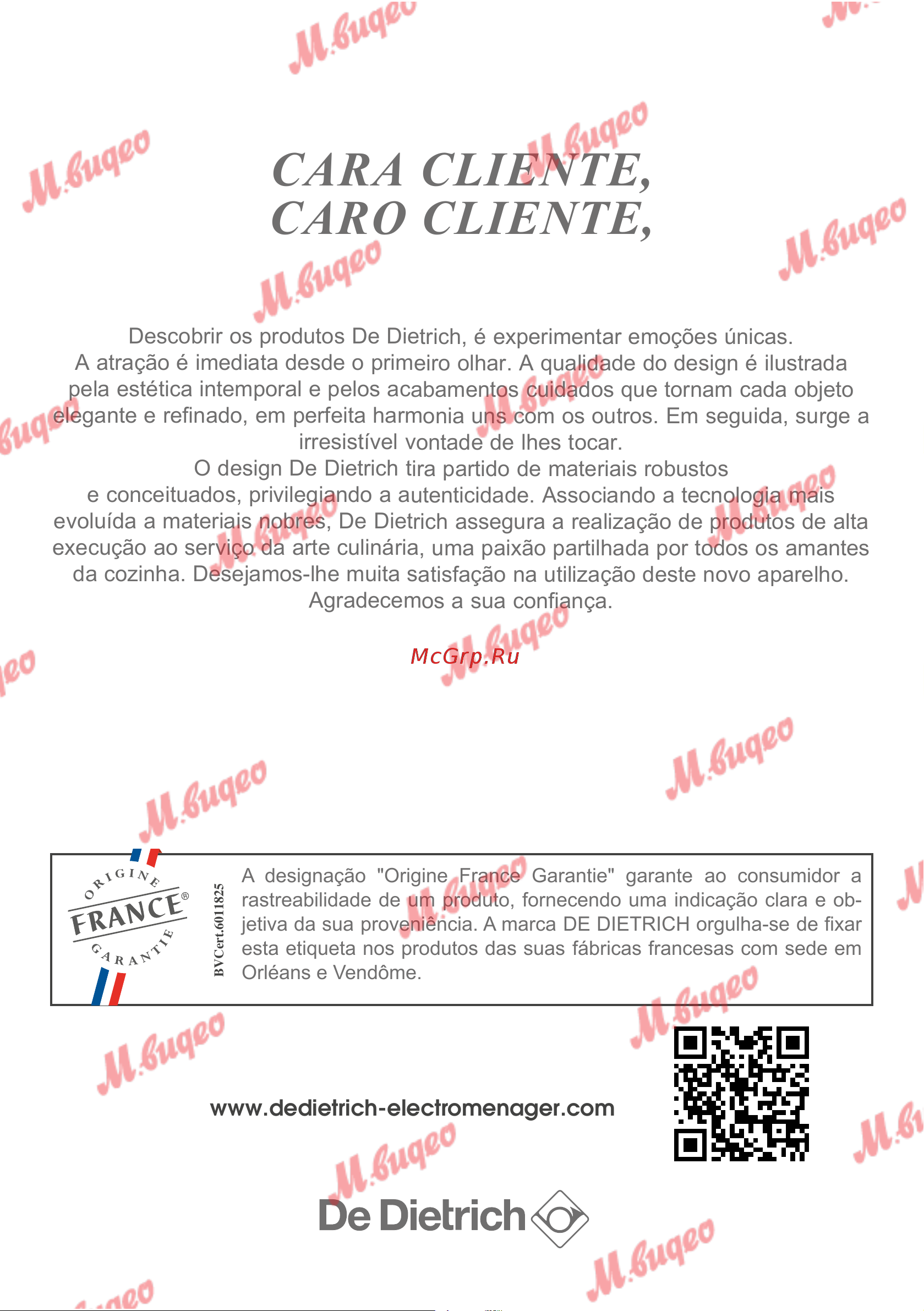 De Dietrich DOP7231A [255/329] Cara cliente caro cliente