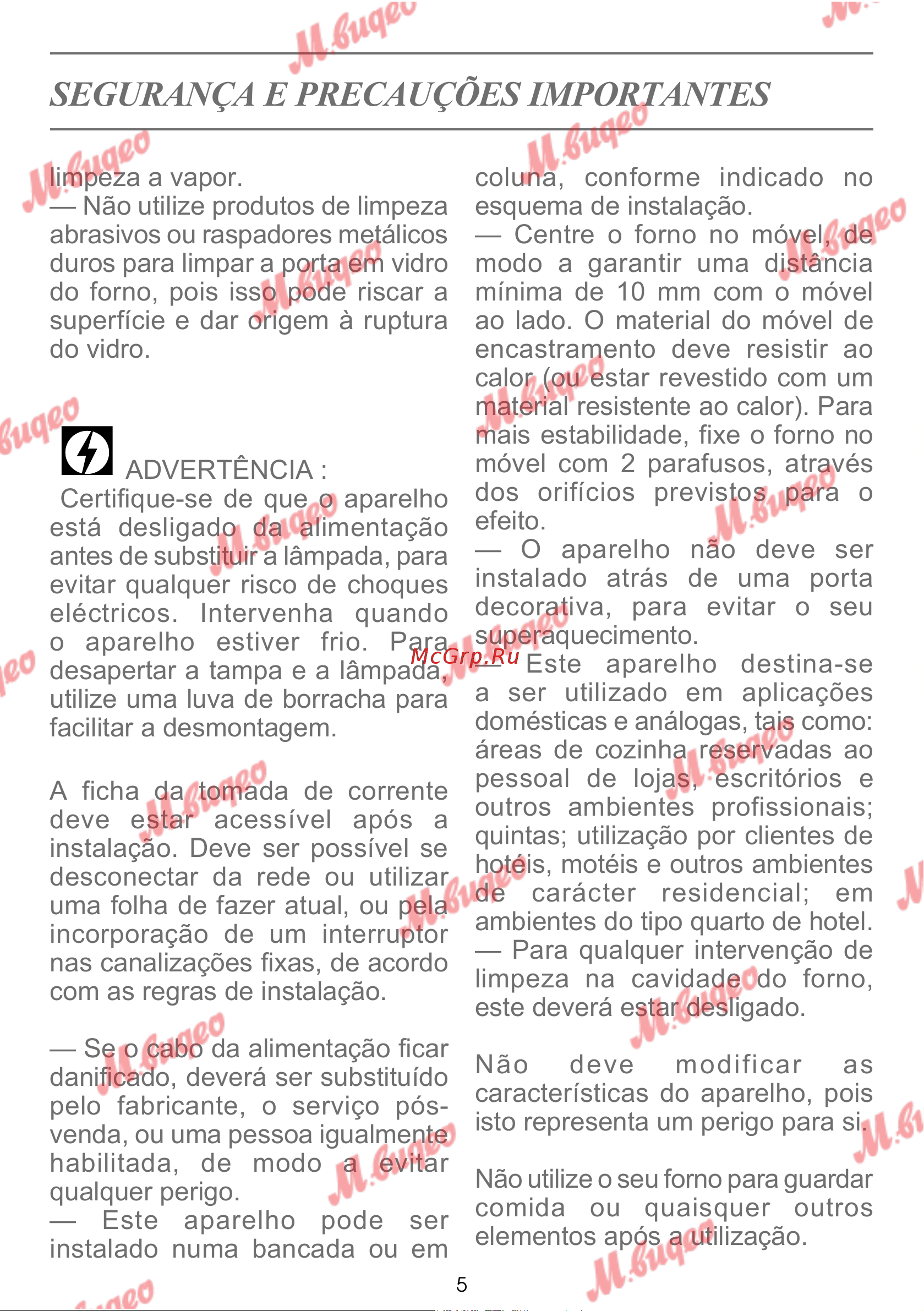 De Dietrich DOP7231A [258/329] Segurança e precauções importantes