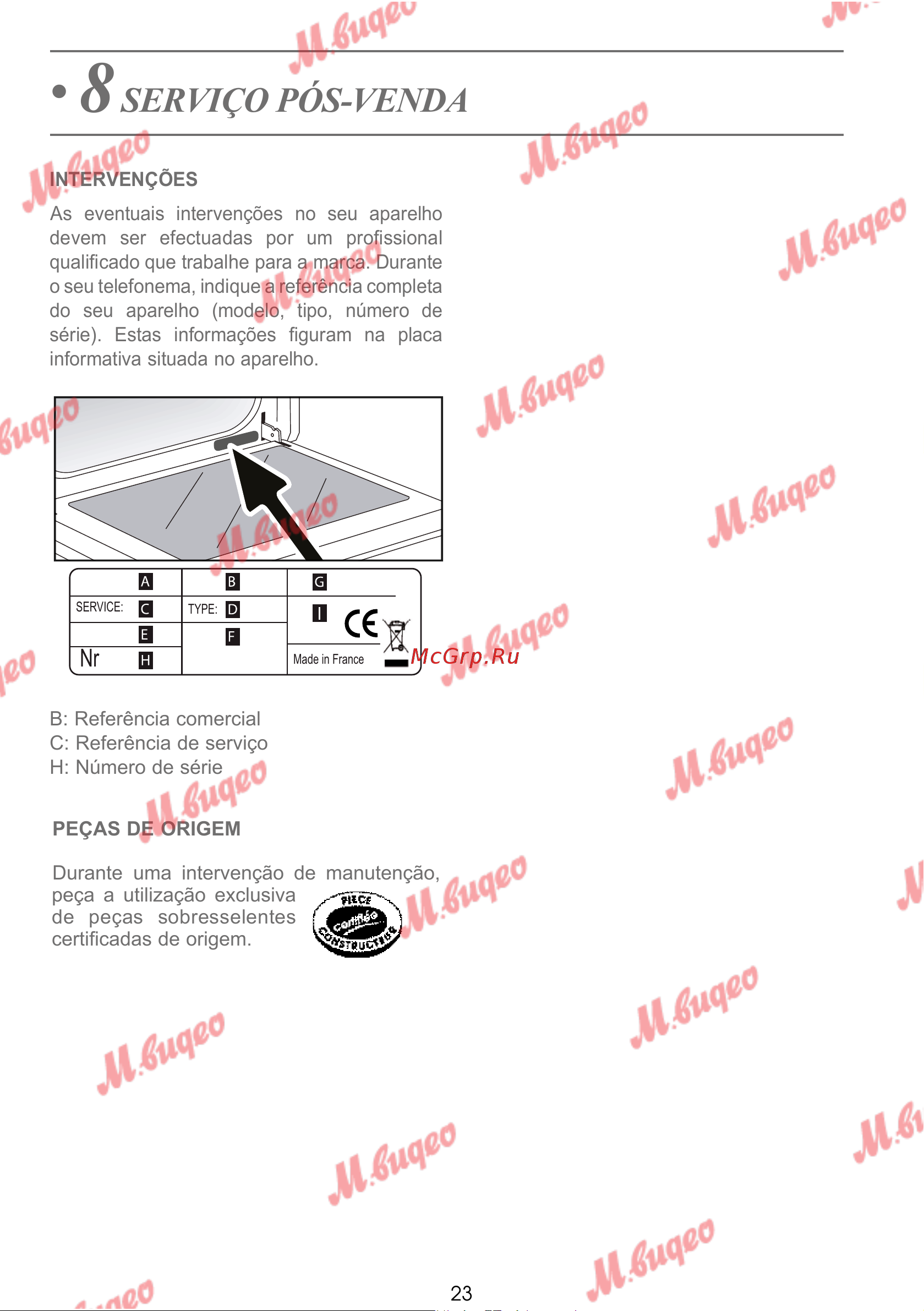 De Dietrich DOP7231A [276/329] Serviço pós venda