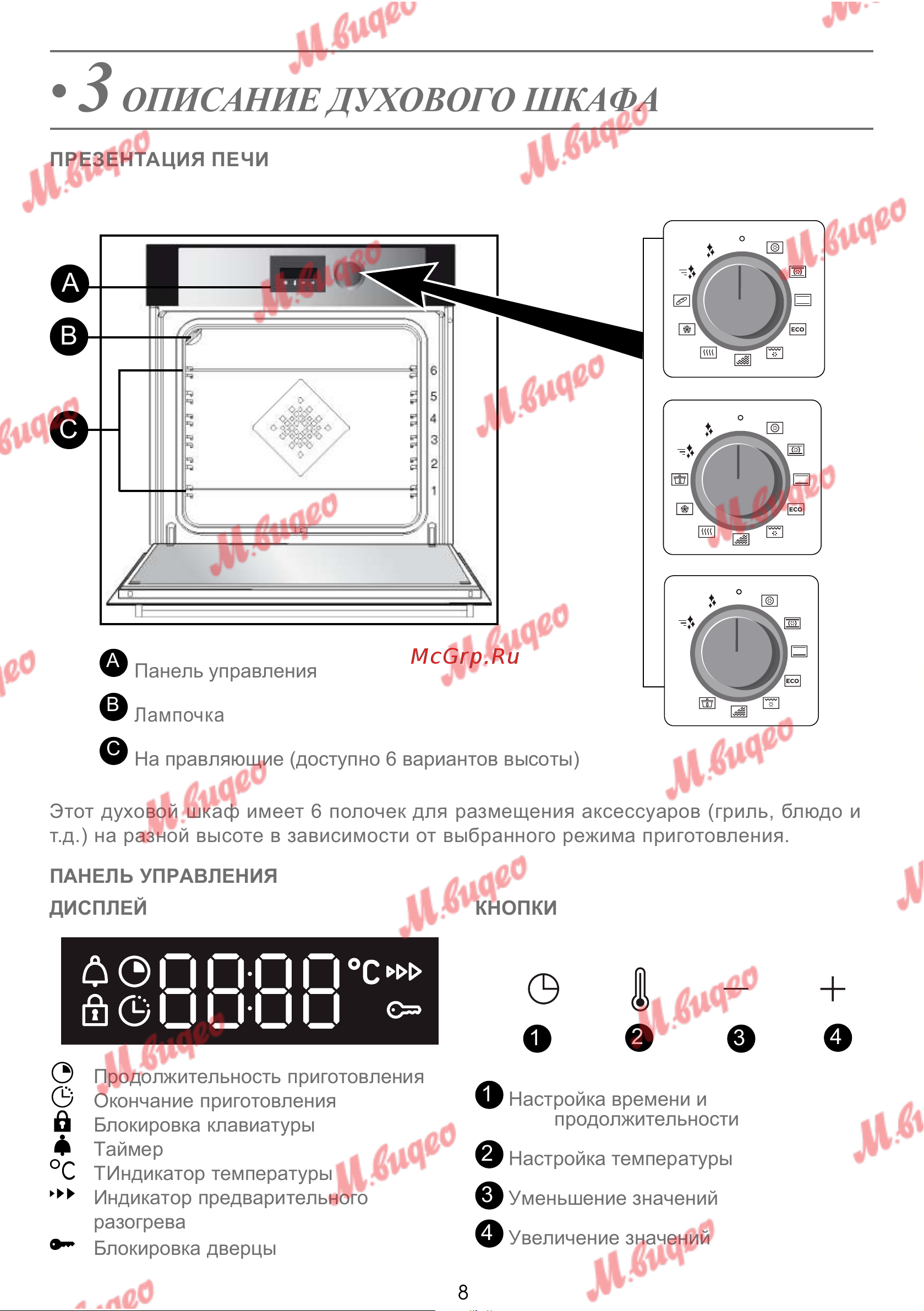 De Dietrich DOP7231A [286/329] Описание духового шкафа