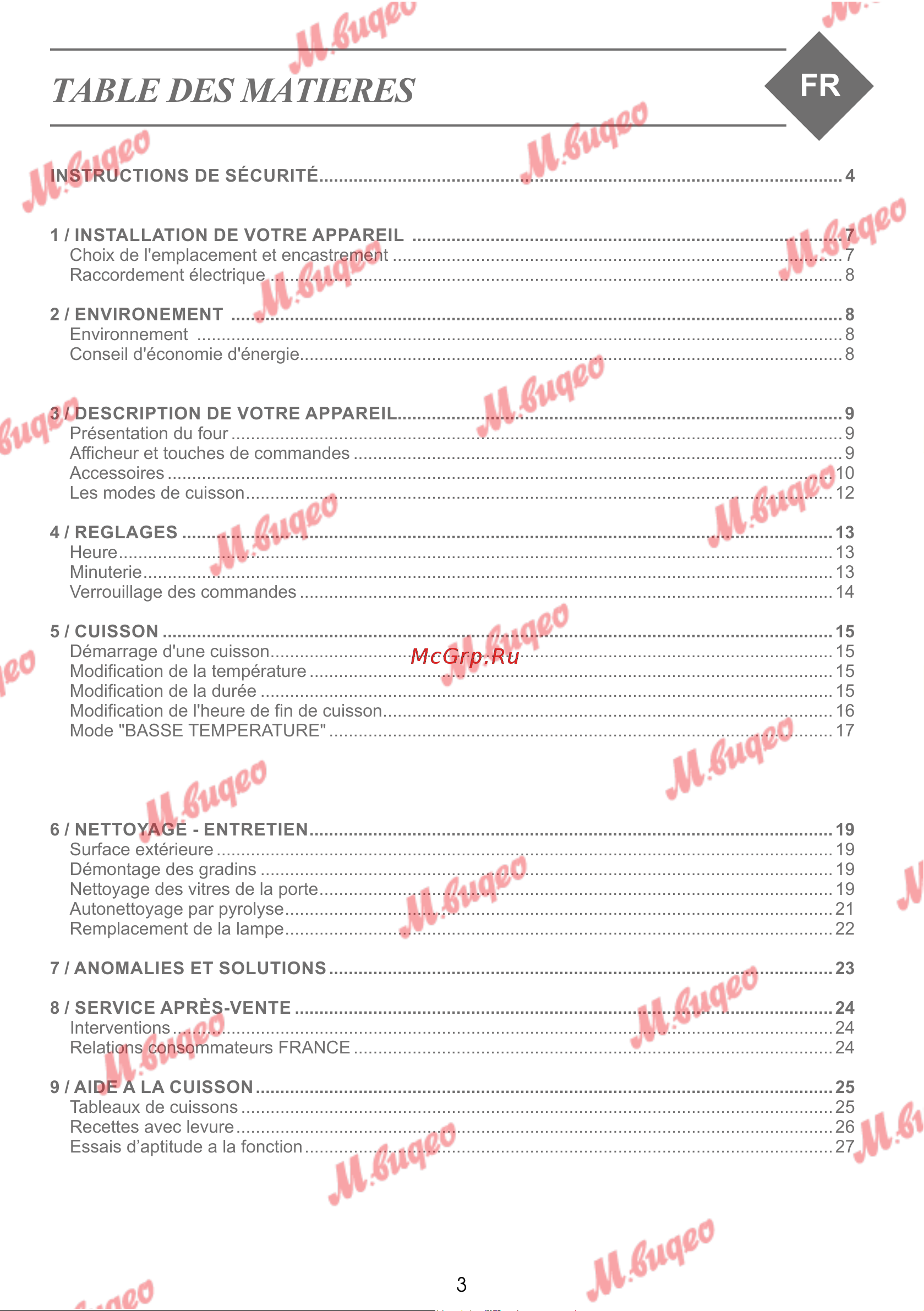 De Dietrich DOP7231A [3/329] Table des matieres