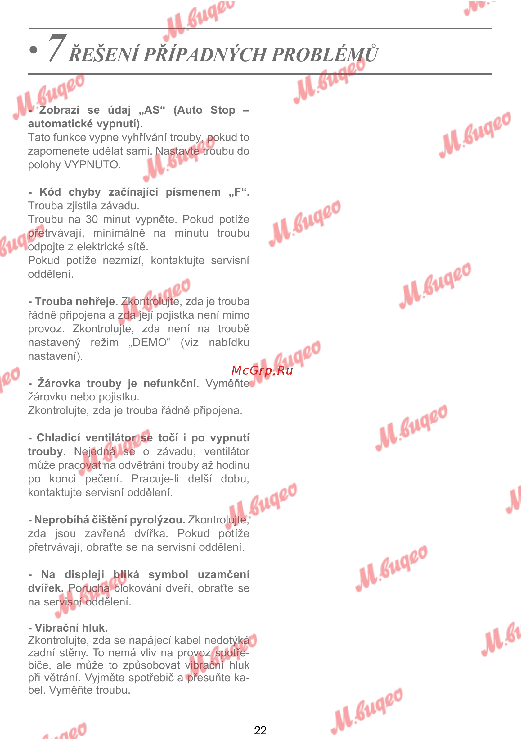 De Dietrich DOP7231A [49/329] Řešení případných problémů